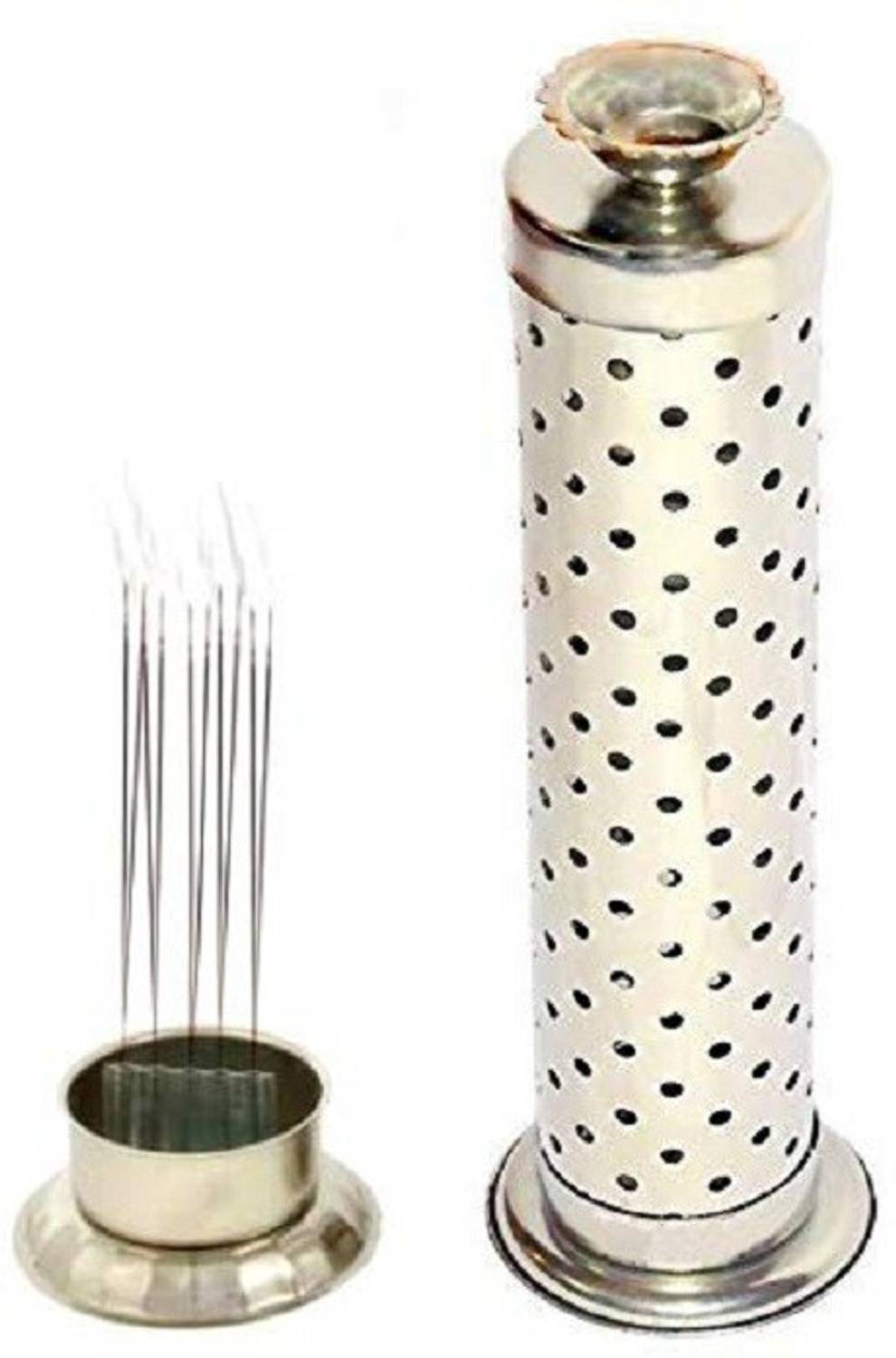 Anne-kee Steel Agarbatti Stand diya Pooja Agarbatti stick Holder Stainless Steel Incense Holder Set