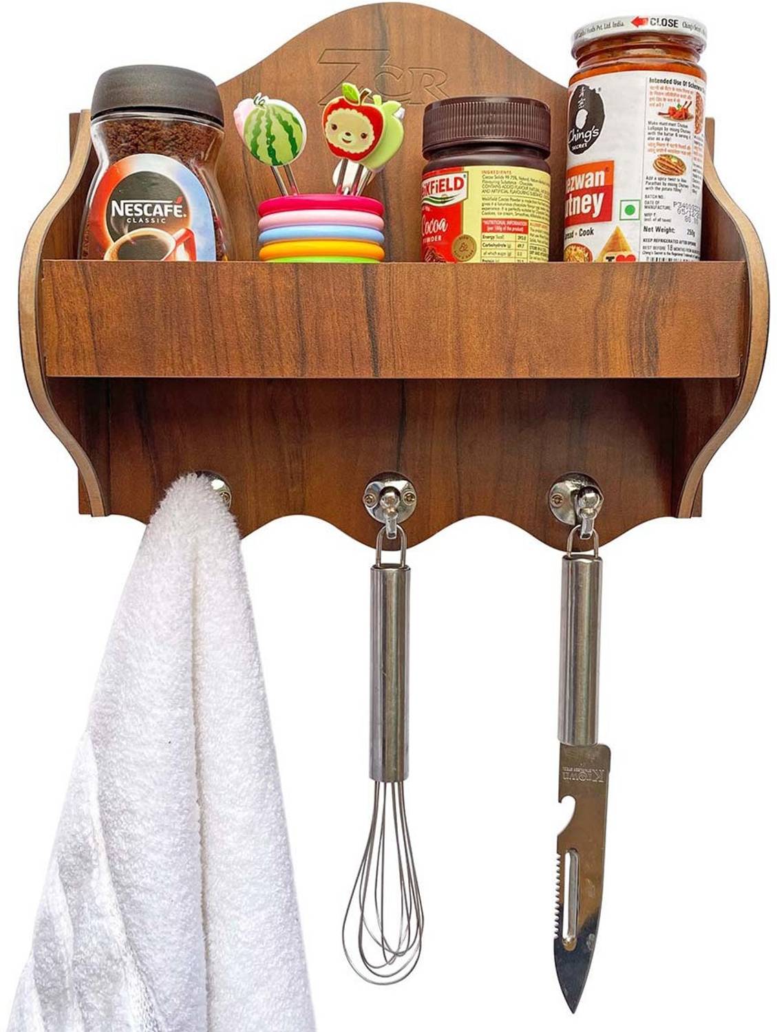 7CR Containers Kitchen Rack Wood Kitchen Unique Shelf (WB)