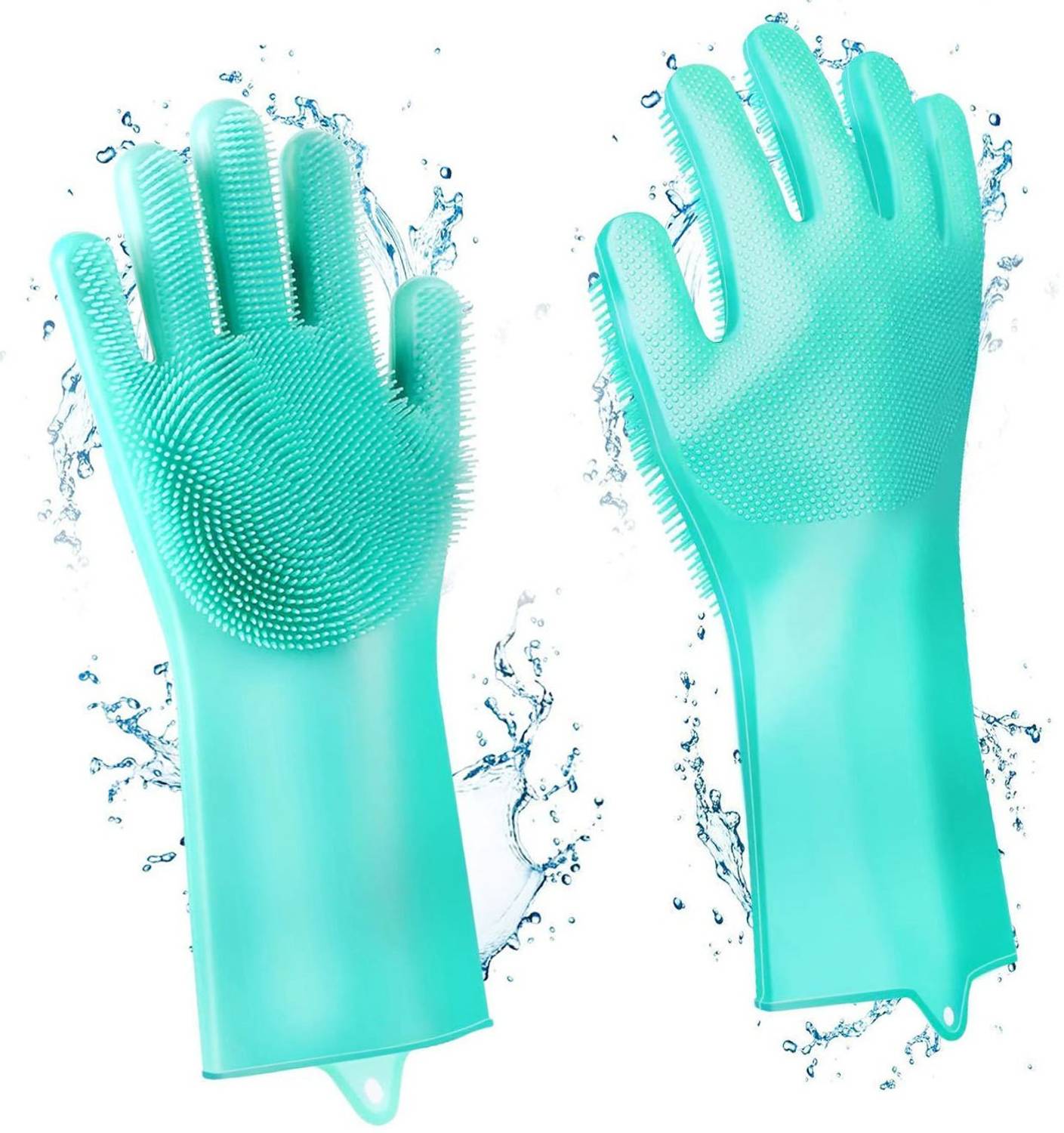 Aryshaa Multi-use Latex Free Silicon Scrubber Gloves for Dish Washing Pet Grooming car Cleaning Gardening and Heat Resistance Kitchen Gloves Wet and Dry Disposable Glove