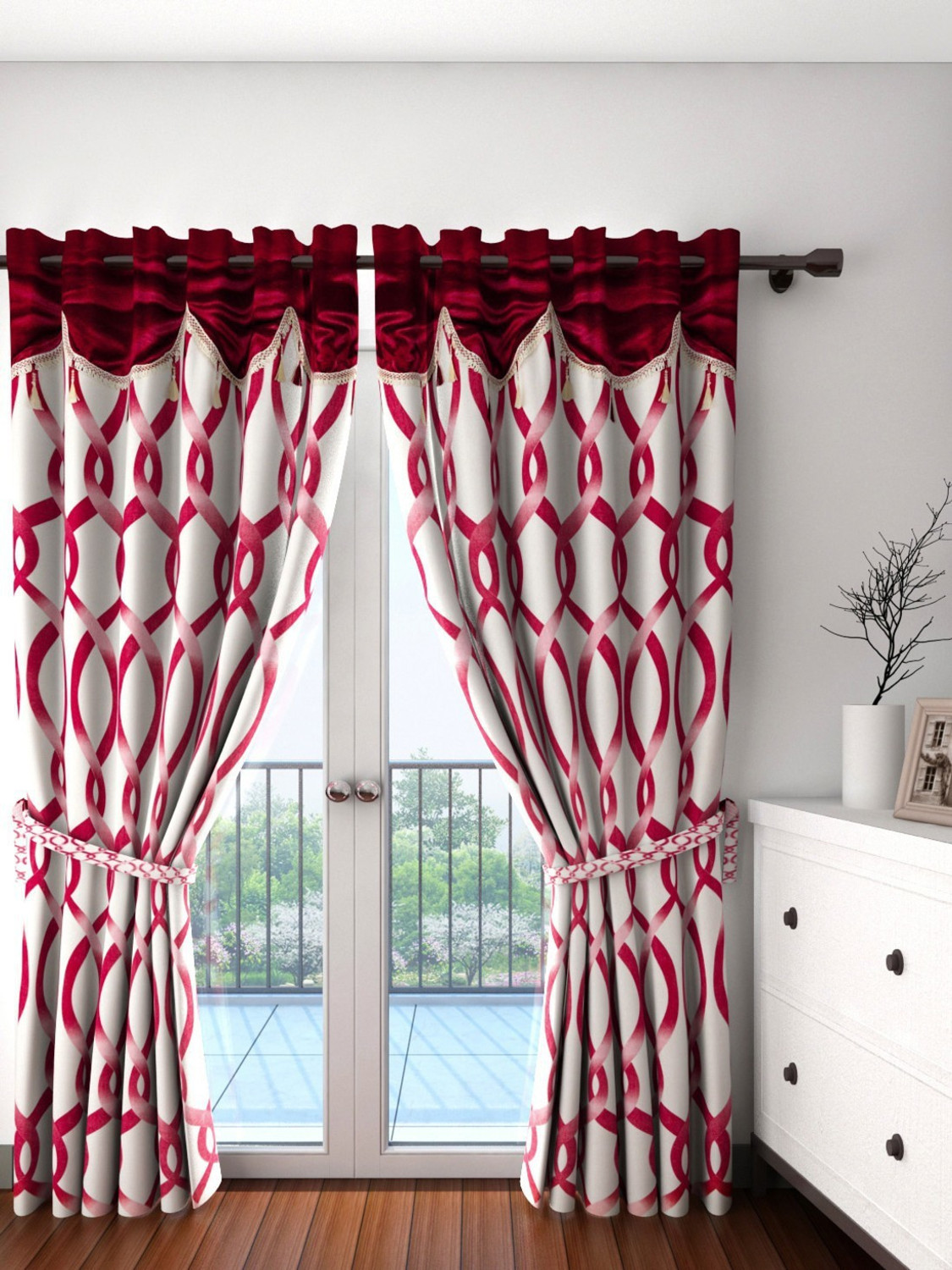 Image of Cortina 210 cm (7 ft) Door Polyester Blackout Curtain Single Curtain
