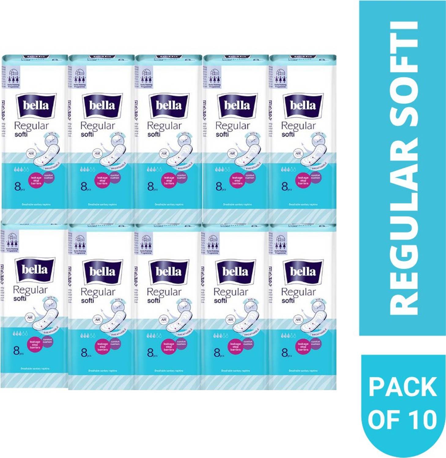 Bella Classic Maxi Wings Softi 8 Pcs Each (10PKT) Sanitary Pad