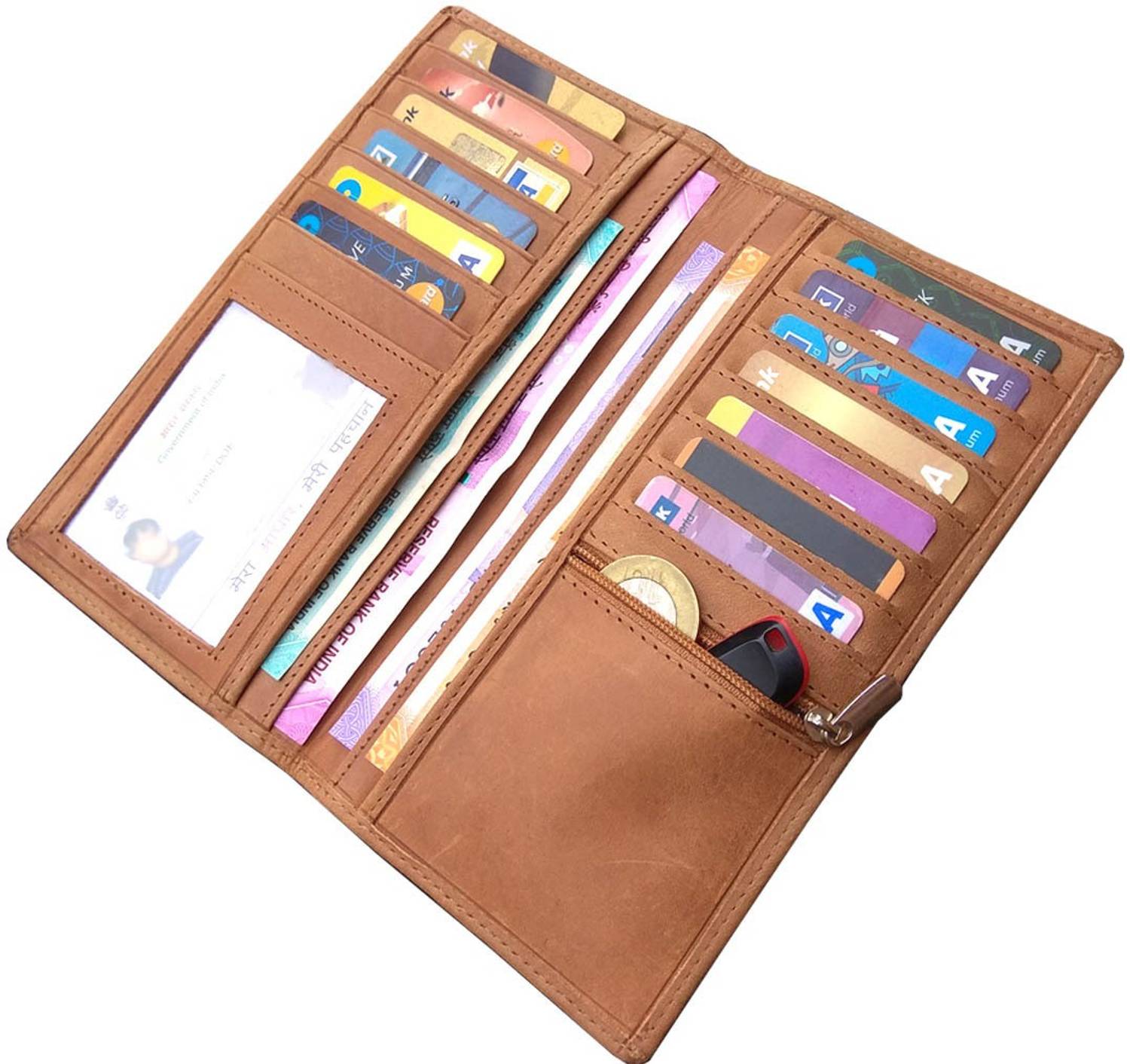 ABYS Men Casual, Evening/Party, Ethnic, Formal, Travel, Trendy, Evening/Party Tan Genuine Leather Money Clip