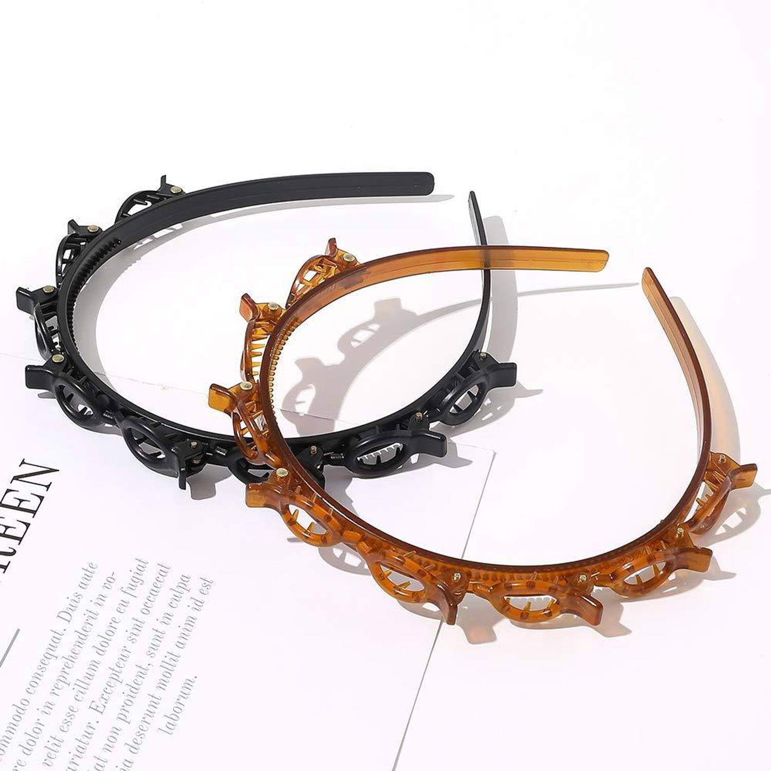 Ashkash 2Pcs Double Layer Hairband Twist Headband Beauty Styling Tool Hair Accessories Hair Band