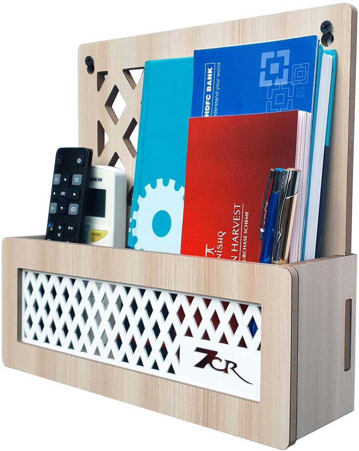 7CR Unique Rectangle Book shelf Engineered Wood Open Book Shelf