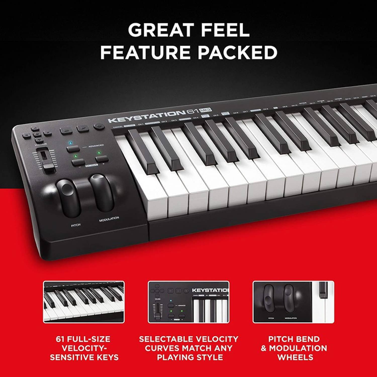 M-Audio Keystation 61 MK3 61-Key USB MIDI Keyboard Controller with