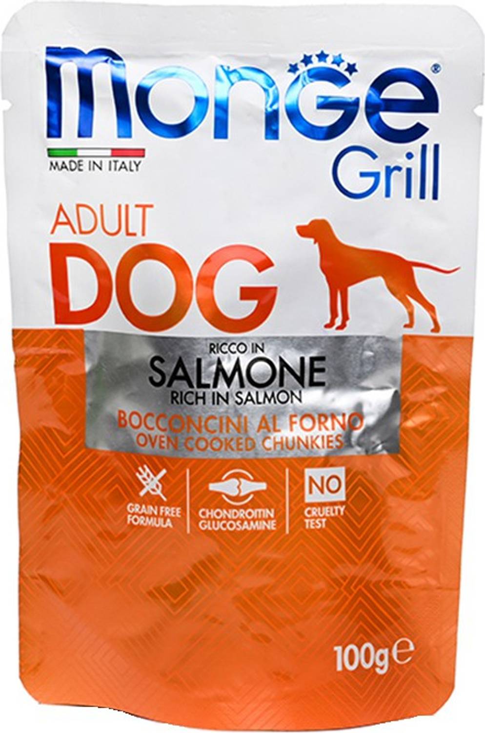 All4pets Monge Grill Chunks Chicken & Salmon Dog Food-100gms Each(Pack of 5) Chicken, Salmon 0.1 kg (5x0.02 kg) Wet Adult Dog Food