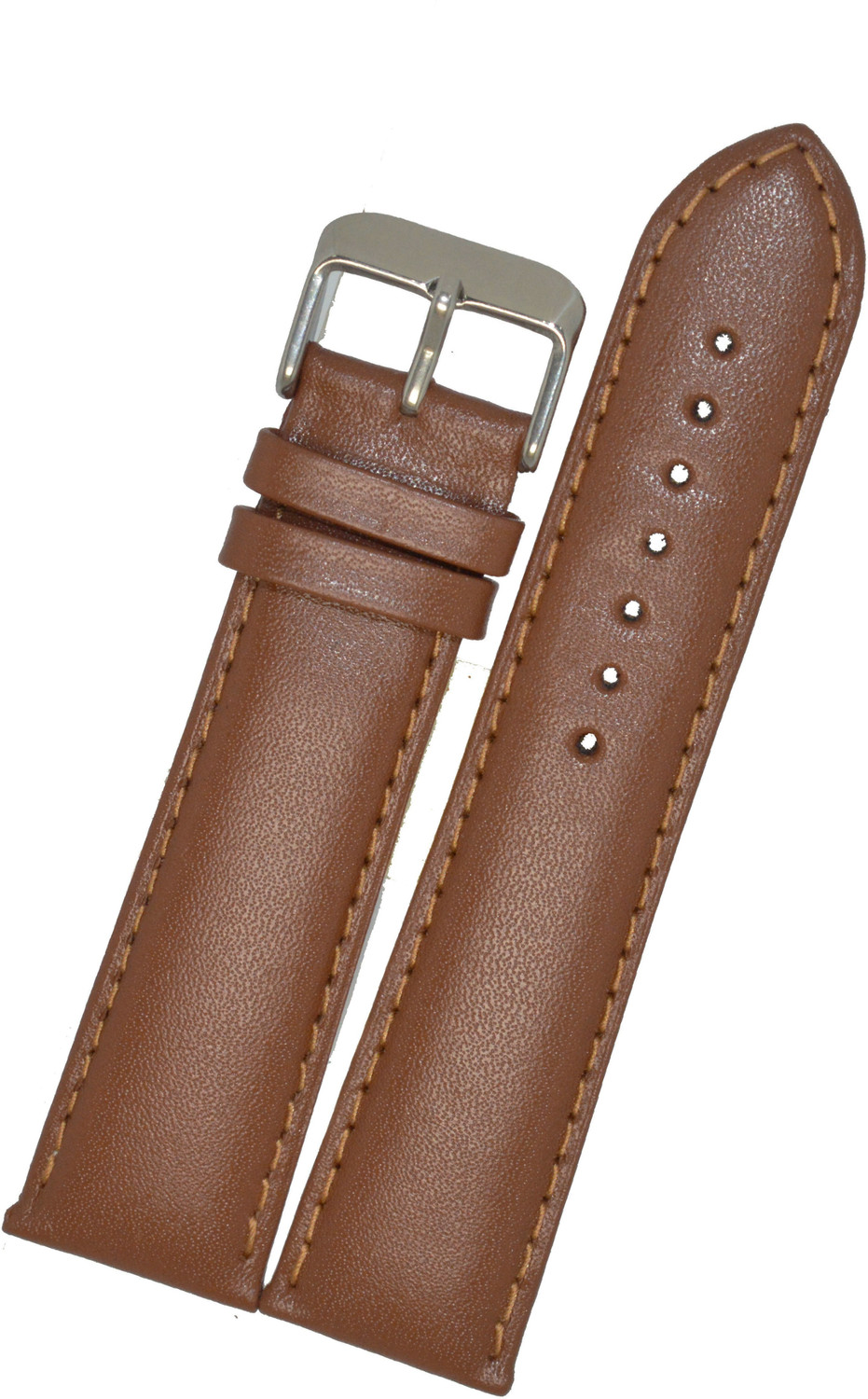 Image of SuruRetail Plain Padded Ogive Tip D6190 20 mm Genuine Leather Watch Strap