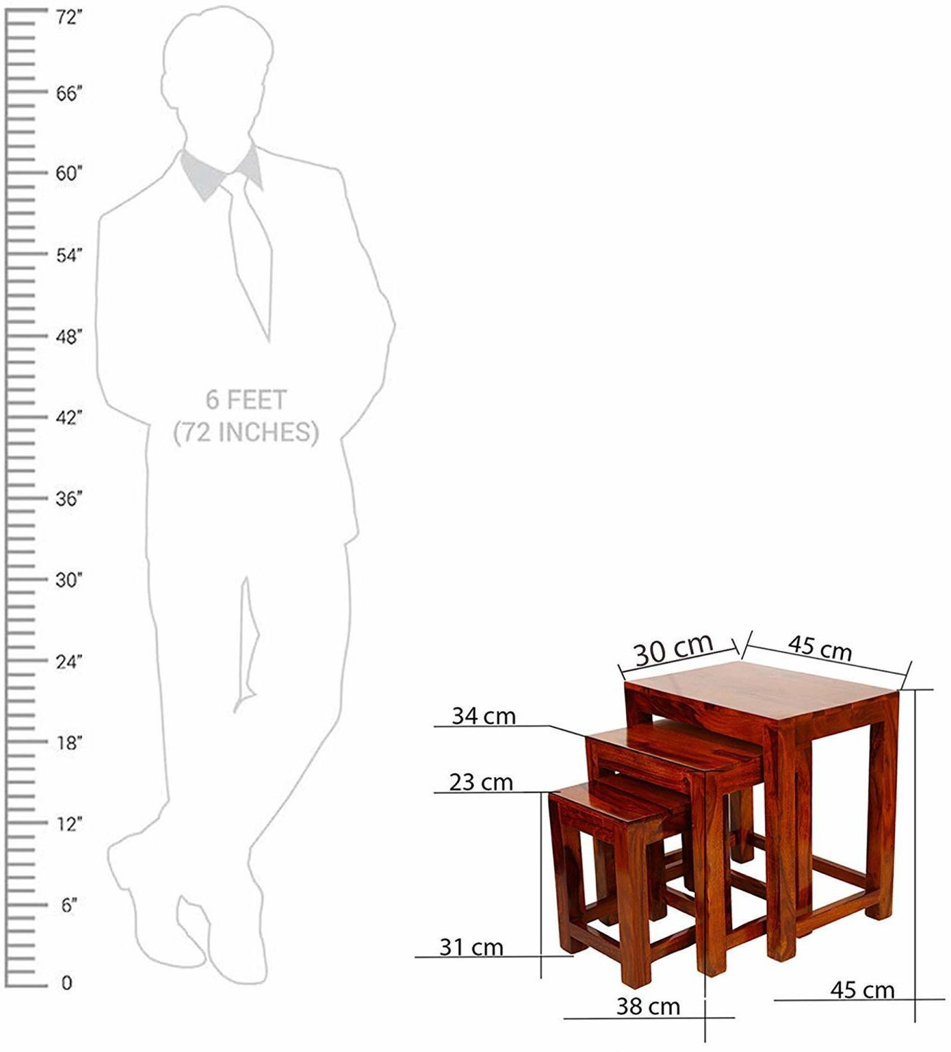 Image of Douceur Furnitures Solid Wood Nesting Table