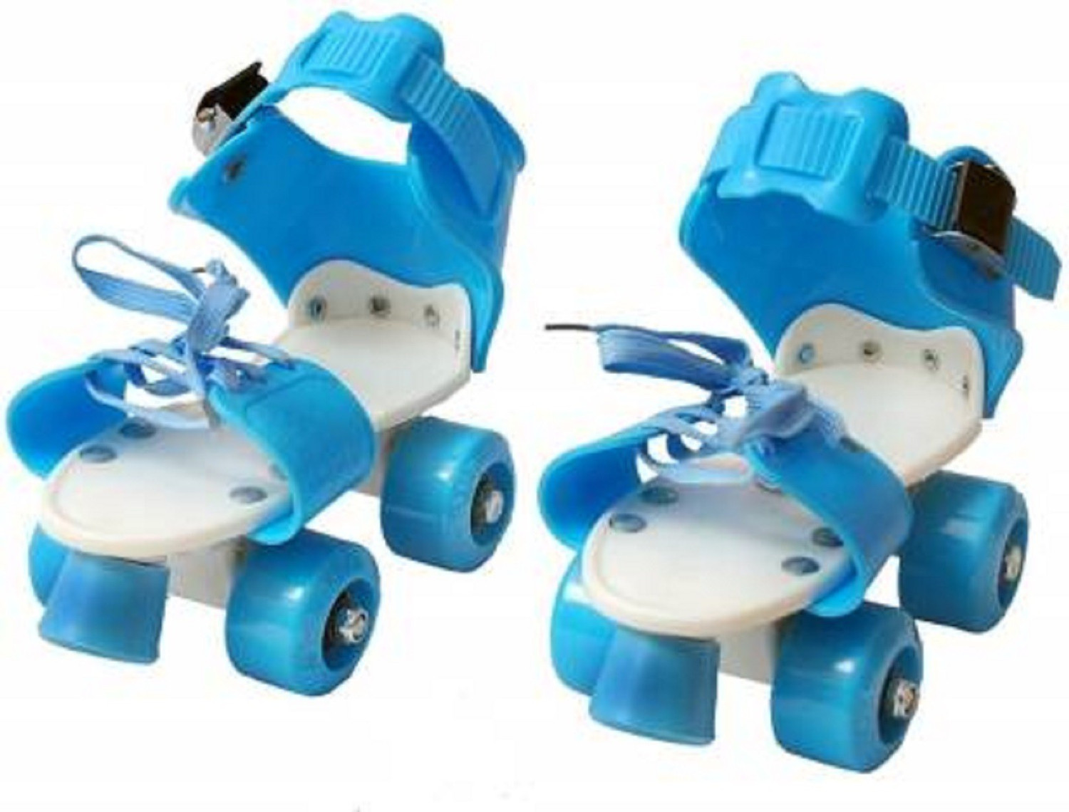 Image of HREYANSH COLLECTION Adjustable Multi Color Quad Shoe Roller Skates for Boys and Girls, Inline Skating Shoes Suitable for Age Group 5 to 12 Years, Size 4-6 UK Quad Roller Skates - Size 4-6 UK (Blue, Red, Pink, Green) Quad Roller Adults Size 5 UK - 9 UK