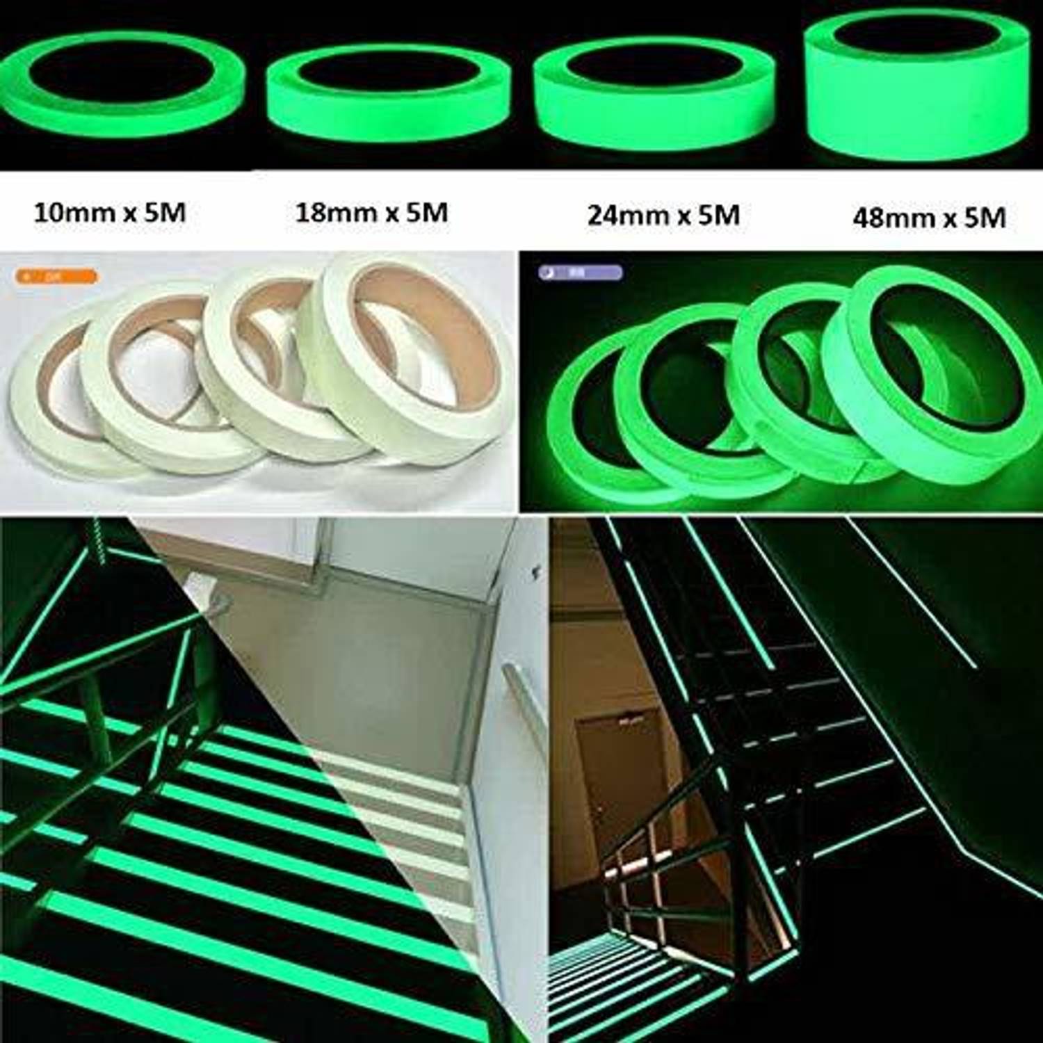 Iktu Glow in The Dark Tape 18mm x 5m Green - Image 2