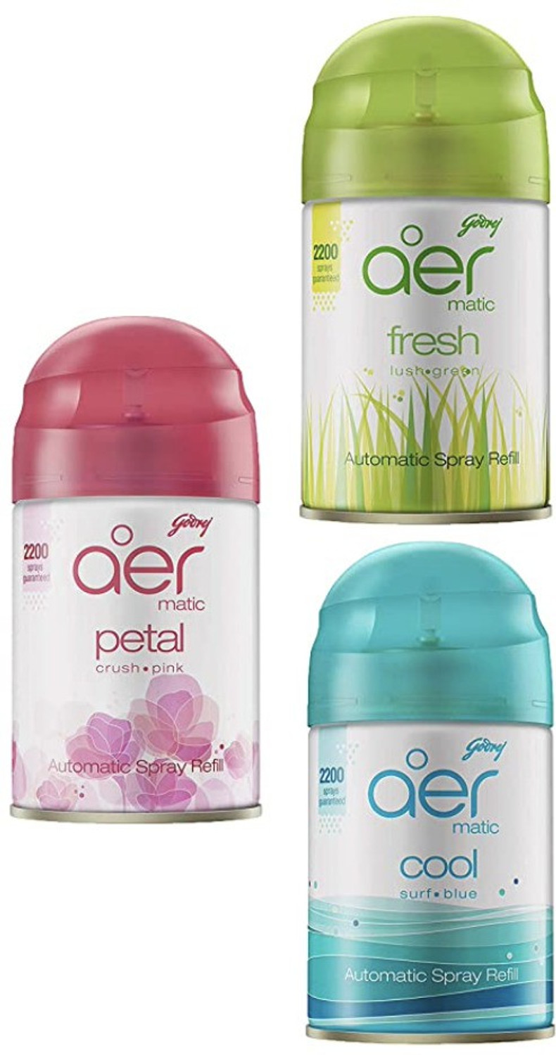 Image of Godrej Rose Petal Crush, Lush Green Car Freshener Refill Refill Pack Fresh Lush Green& Petal Crush Pink