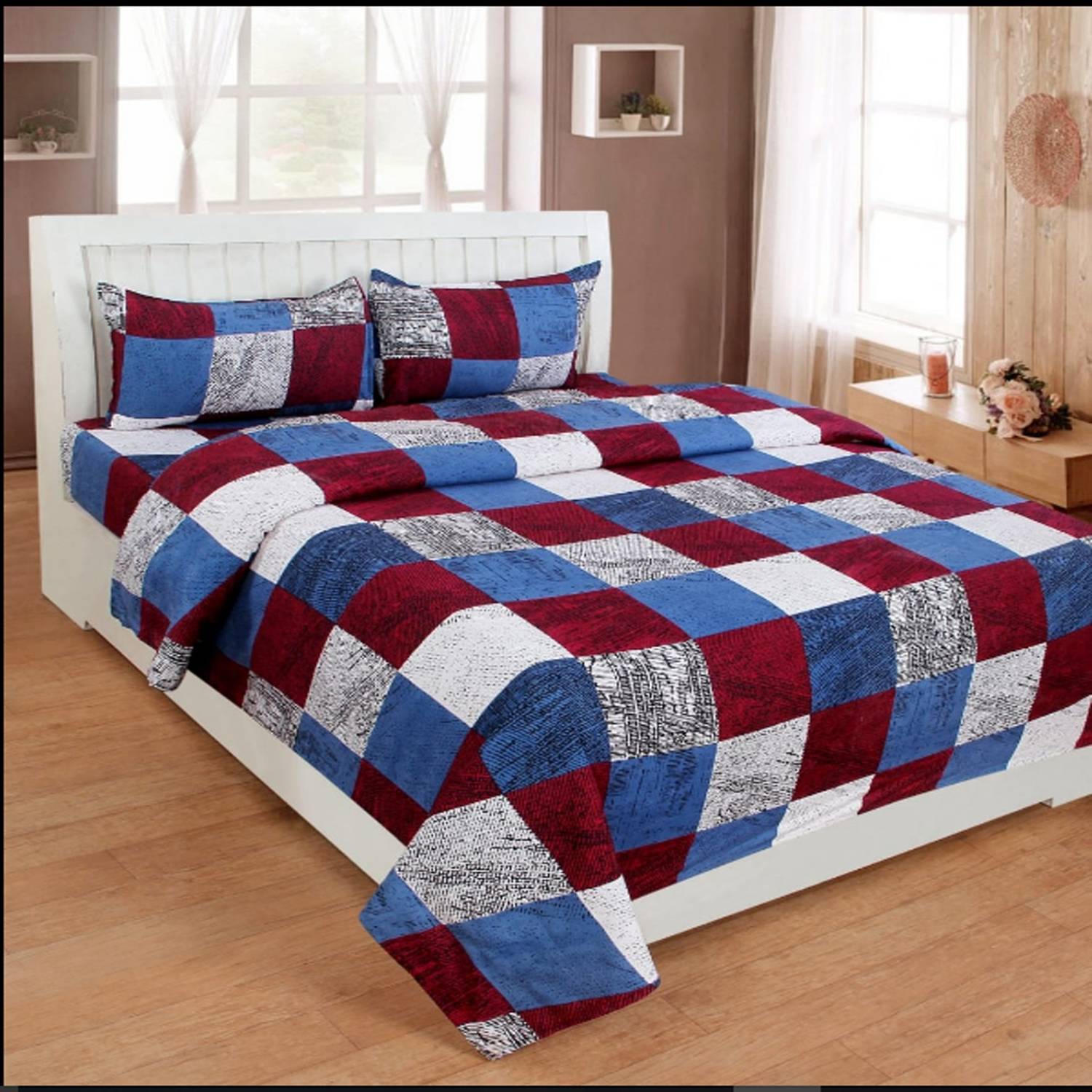 Arth Traders Polycotton Queen Flat 150 TC Printed 1 Bedsheet with