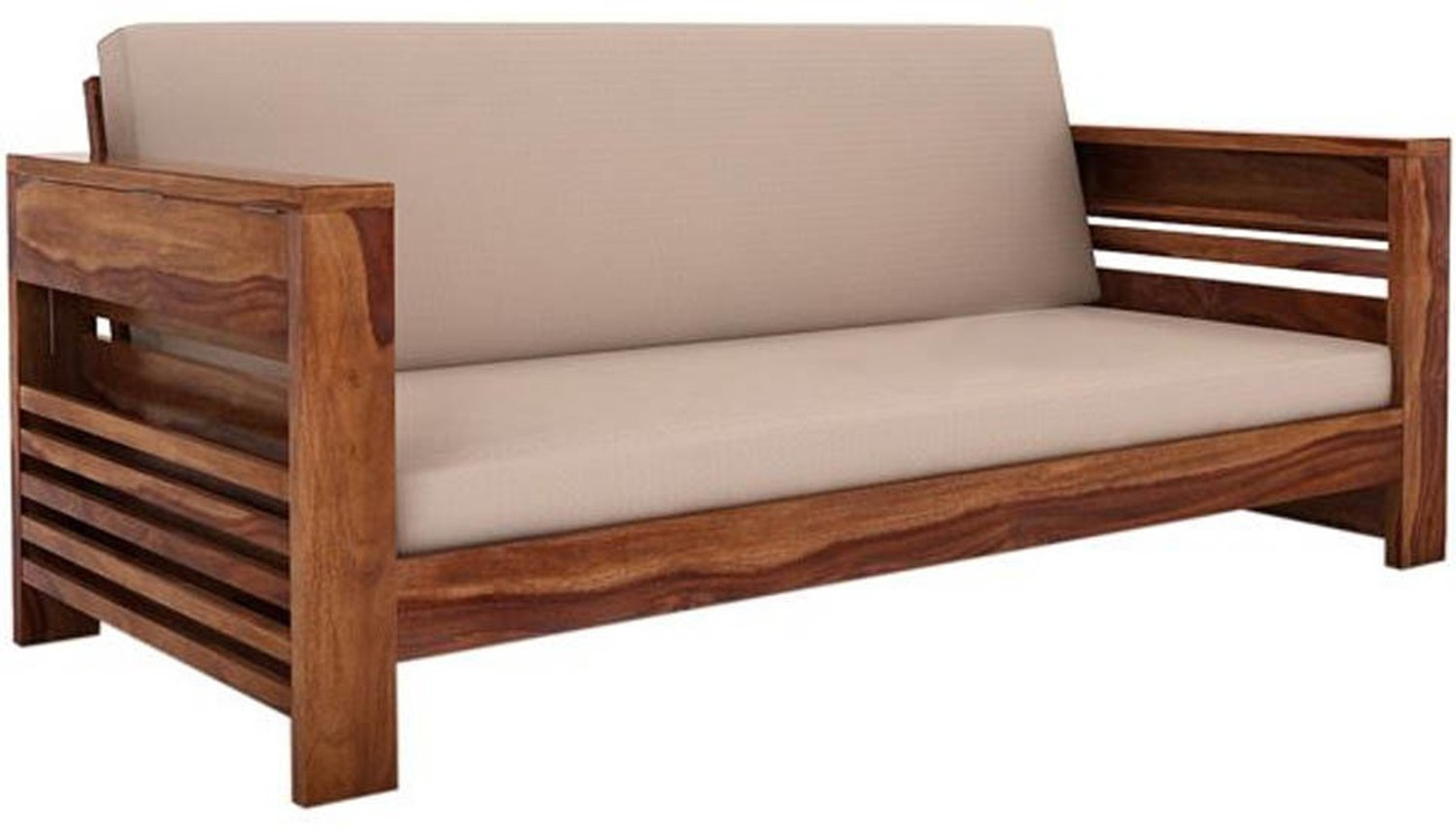 Image of DriftingWood Wooden Sofa set for living Room Furniture | 3+1+1 Sofa Set | 5 Seater Sofa Fabric 3 + 1 + 1 Sofa Set