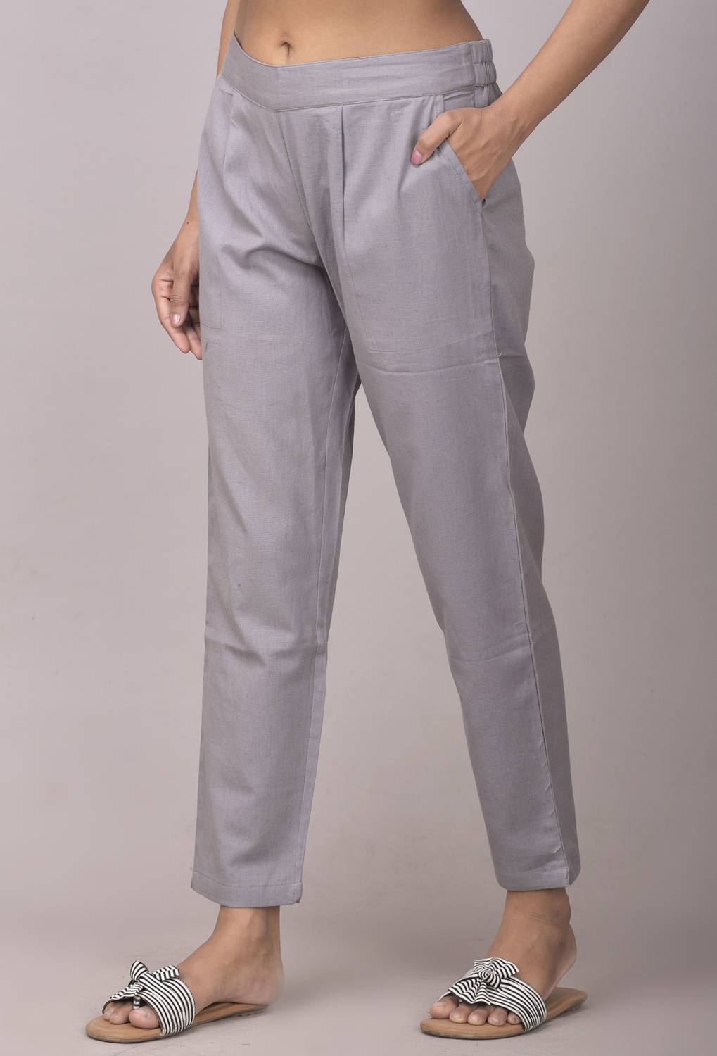 Tanusiya Regular Fit Women Grey Trousers