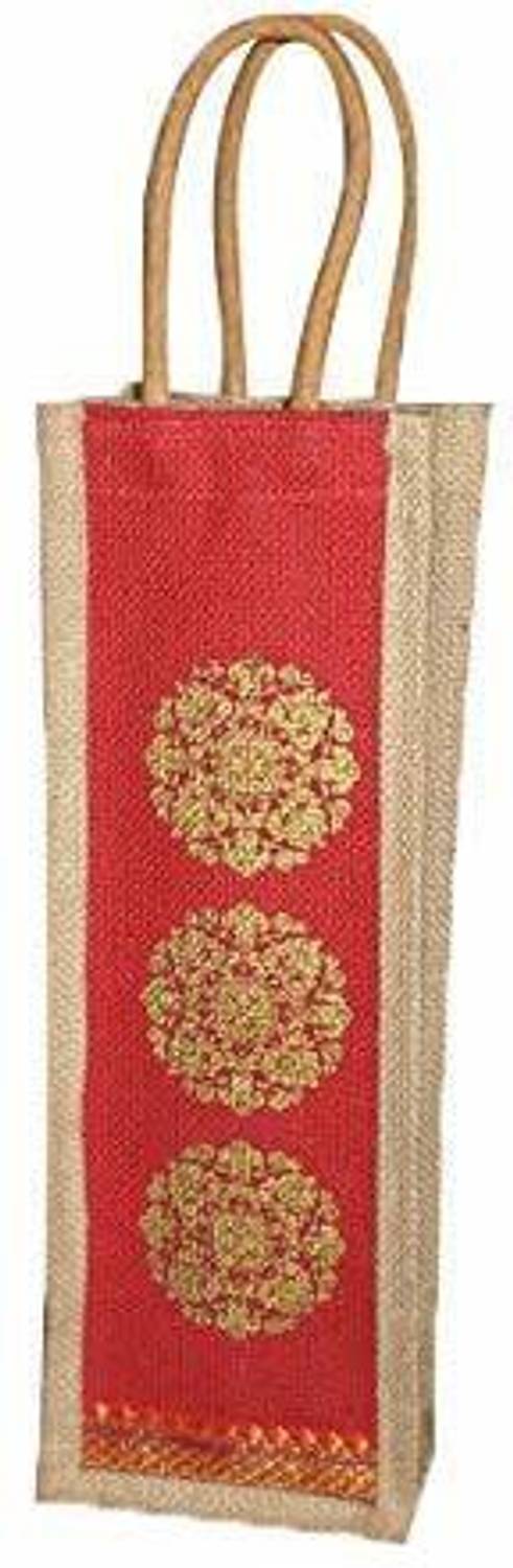 A&A Jute Eco-Friendly Water Bottle Wine Bottle Carry Bag 1.5 Liter Capacity