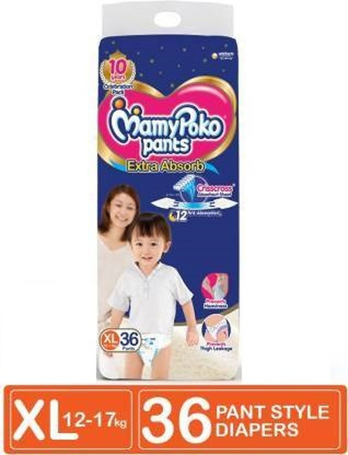 Image of MamyPoko XL 36 Extra Absorb Diapers Pant Style Pant Diapers - XL