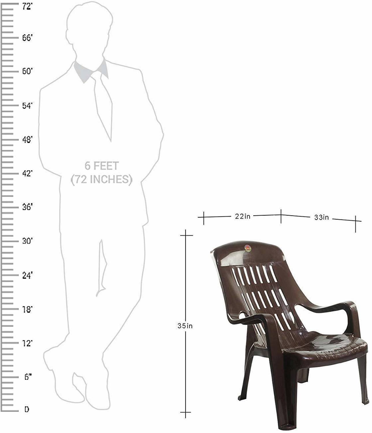 cello Comfort Plastic Outdoor Chair, Brown - Image 3
