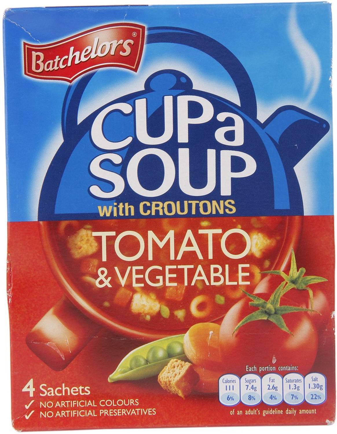 Batchelors Cup a Soup, Tomato Vegetables with Croutons, 104g