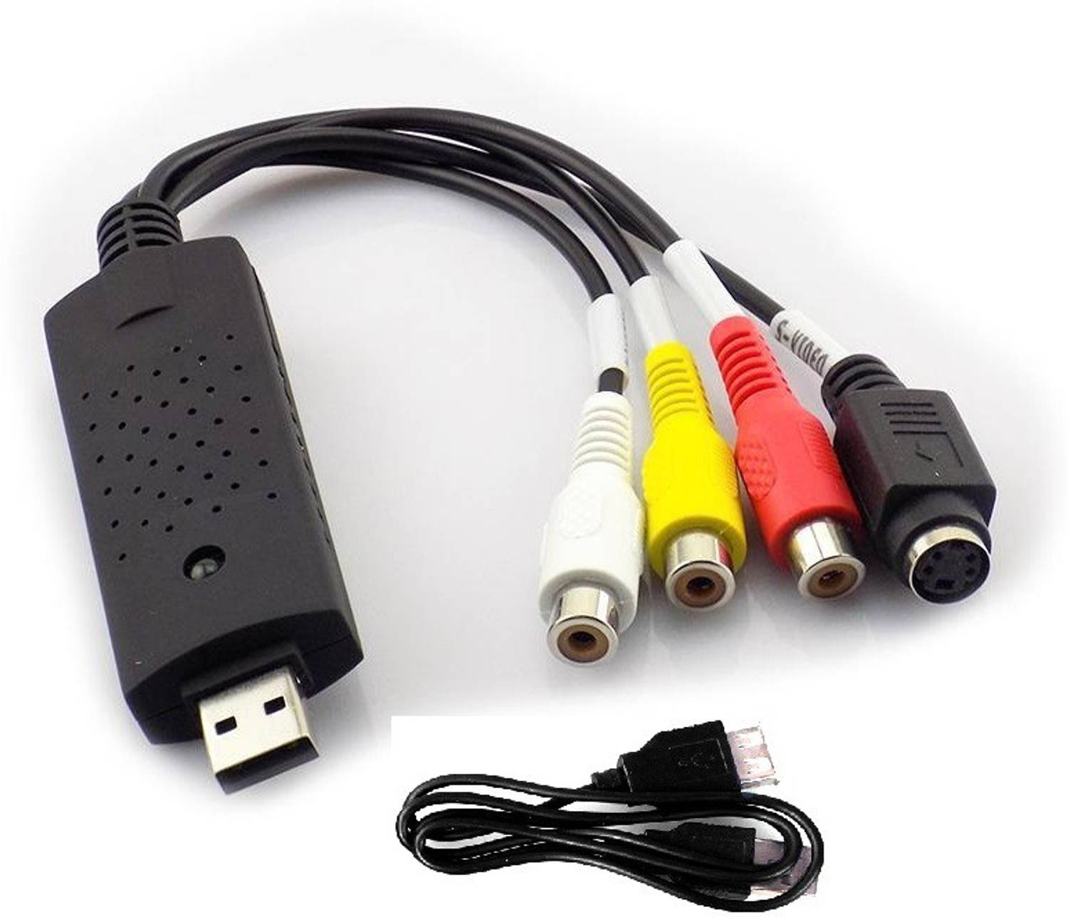 AVB TV-out Cable Special USB 2.0 Easycap Easier Cap 4 Channel DC60-008 Tv Dvd Vhs Video Adapter Capture Card Audio Av Capture Support Windows Xp/7/Vista 32 Win 10- Video And Audio Capturing Device directly from TV