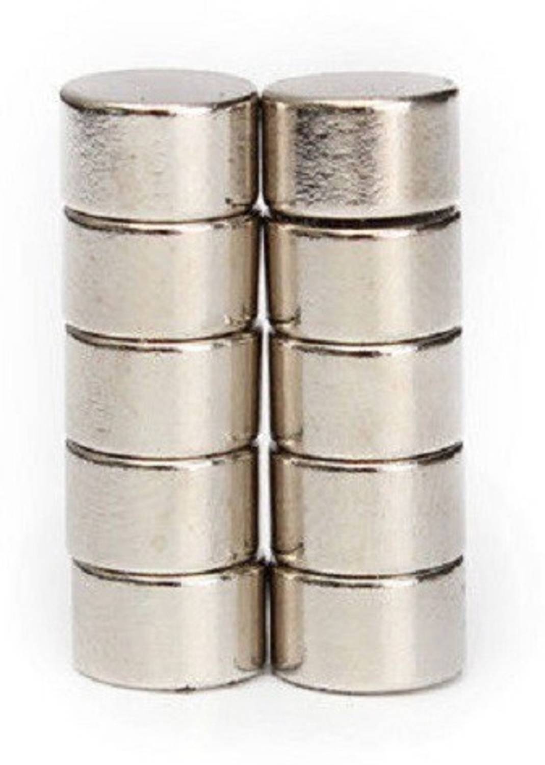 ART IFACT 10 Pieces of 8mm x 5mm Neodymium Magnets - N52 Disc / Cylindrical magnets - Rare Earth NdfeB Fridge Magnet, Multipurpose Office Magnets, Magnetic Paper Holder Pack of 10