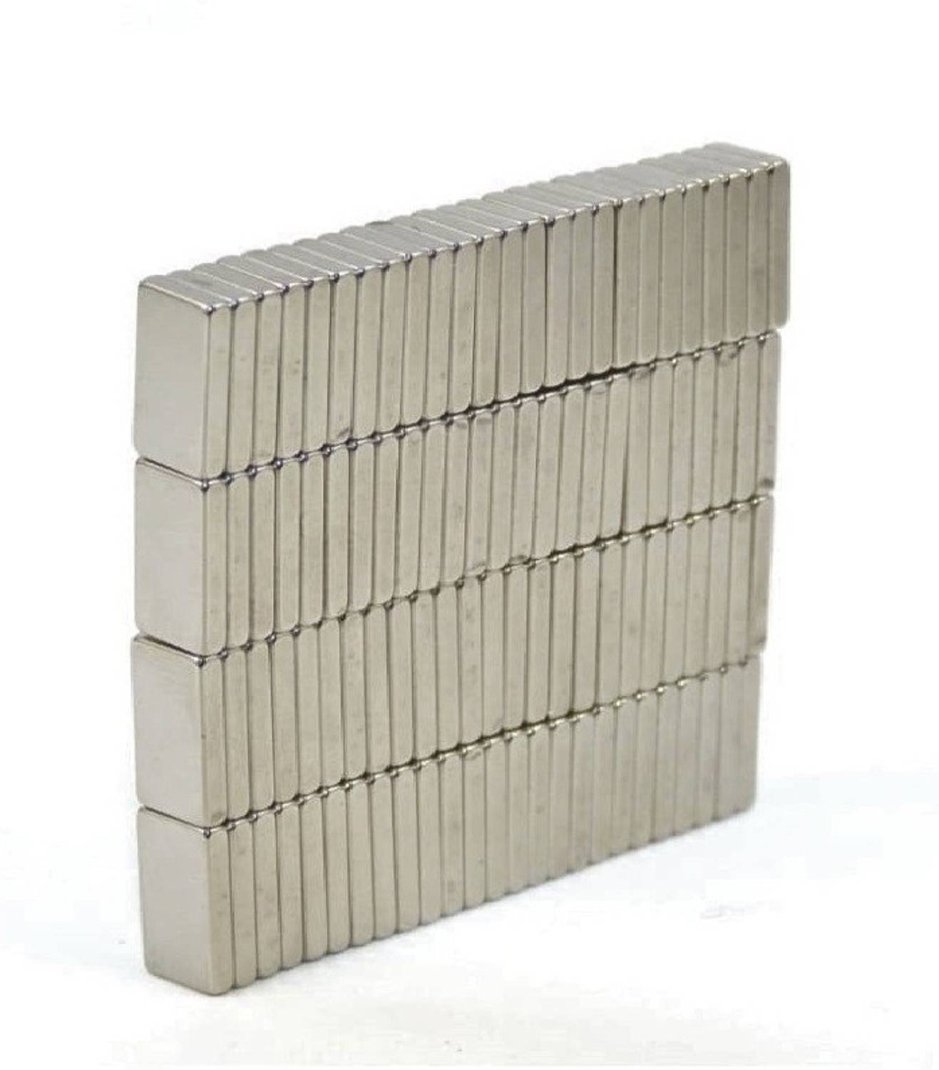 ART IFACT 100 Pieces of 10mm x 4mm x 2mm Neodymium Magnets - N52 Rectangular Magnets - Rare Earth NdfeB Magnets - For DIY, School Project or Commercial Usage Fridge Magnet, Multipurpose Office Magnets, Magnetic Paper Holder Pack of 100