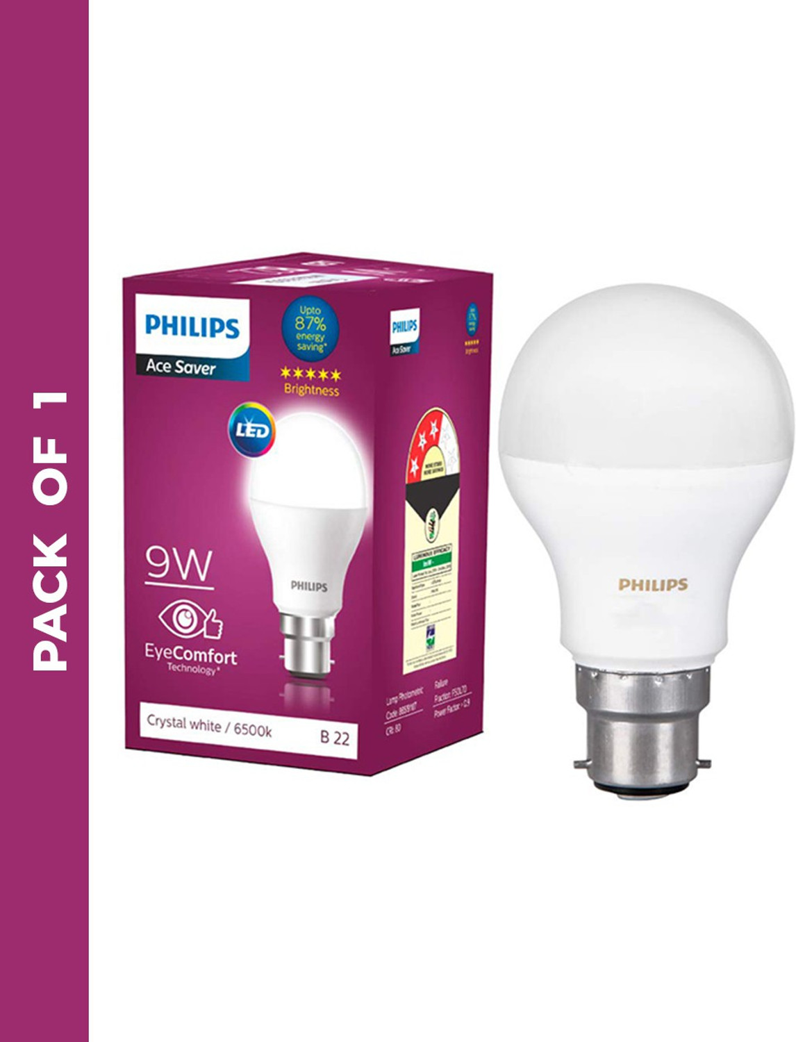 Image of PHILIPS 9 W Basic Round B22 LED Bulb