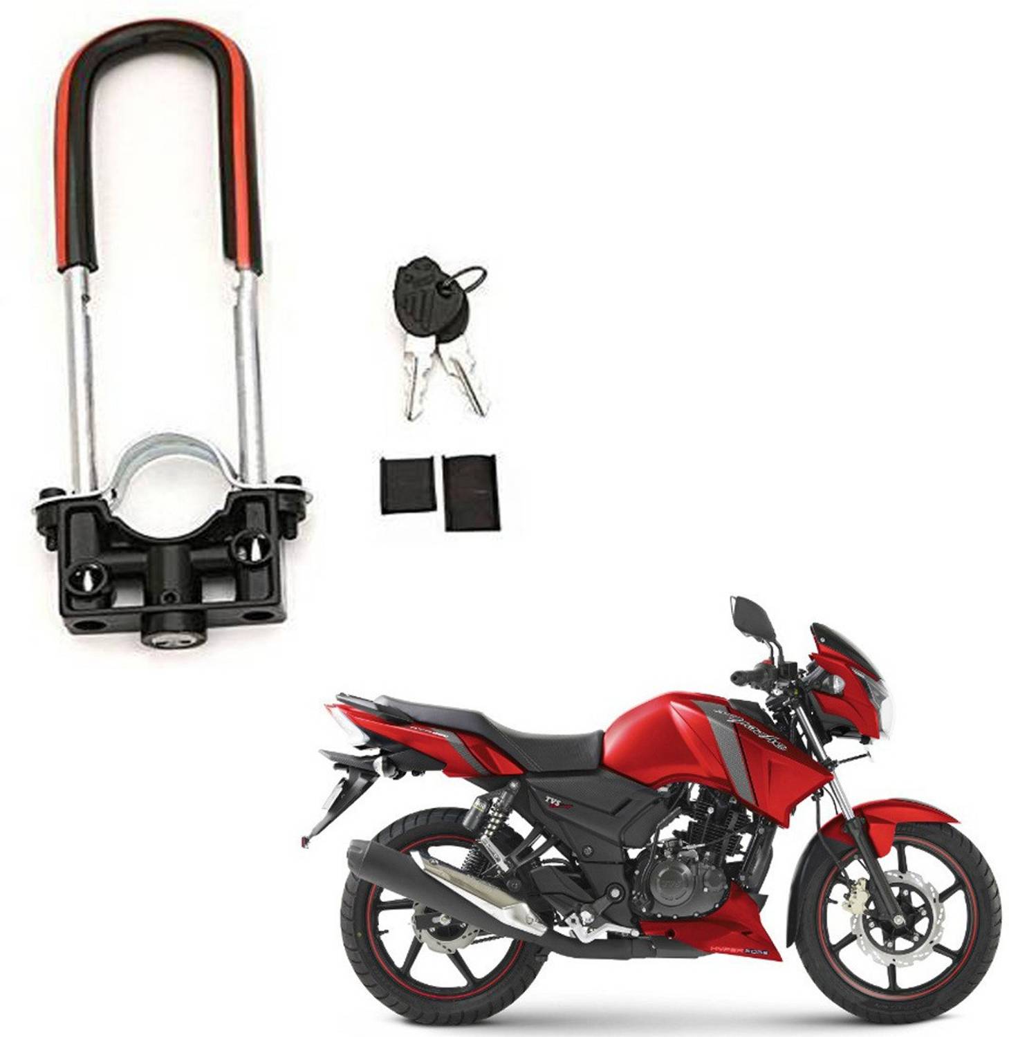 BRPEARl Bike Front Shocker Wheel Lock-154 Bike Front U-Type Anti Theft Wheel Lock For TVS Apache RTR 160 Wheel Lock