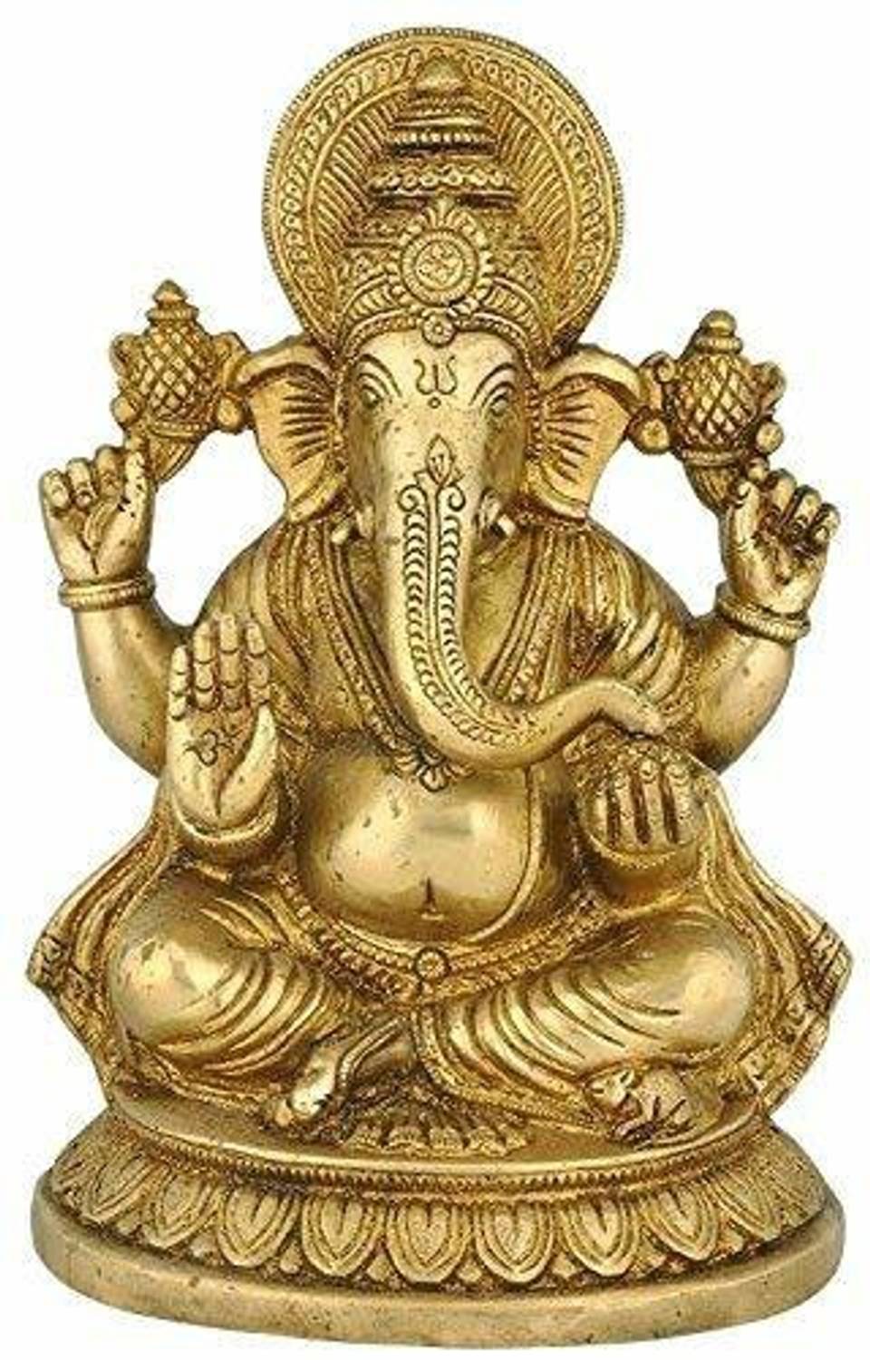 Idolsplace Lord ganesha Idol statue For Home temple and Ganpati pooja Decorative Showpiece  -  12 cm