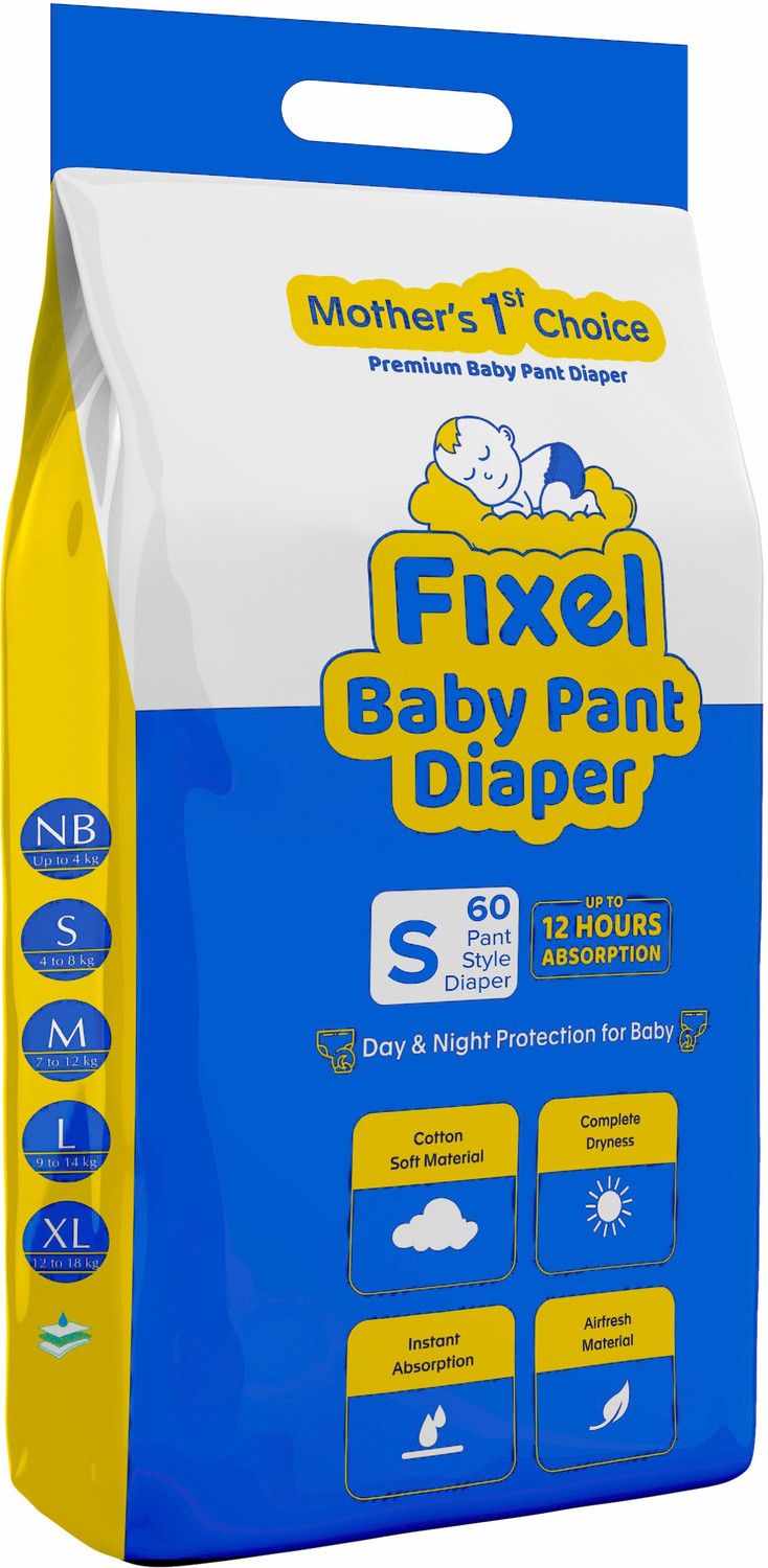 Image of fixel Baby Diaper Pants small size S size ( 60 piece ) Pant Diapers - S