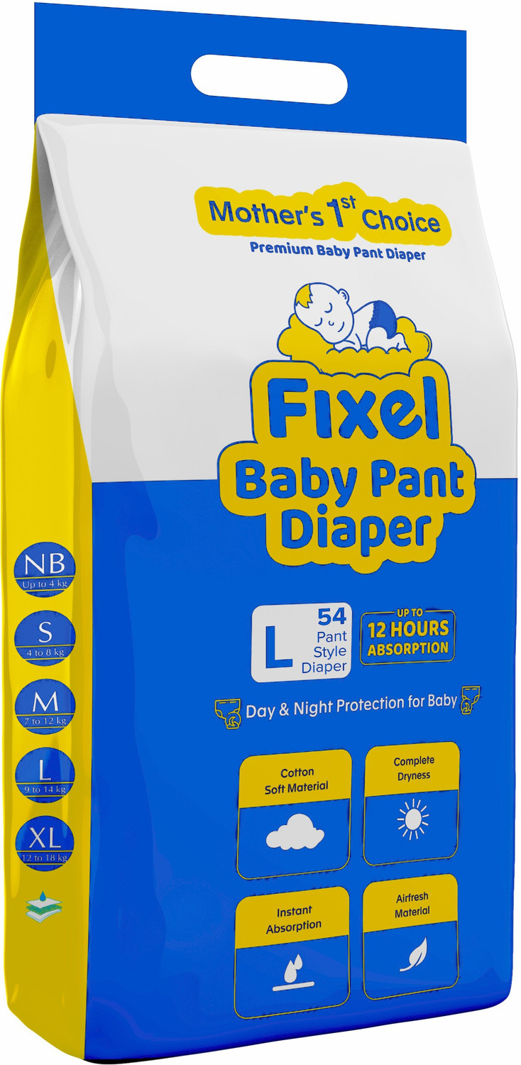Image of fixel Baby Diaper Pants large size L size ( 54 piece ) Pant Diapers - L