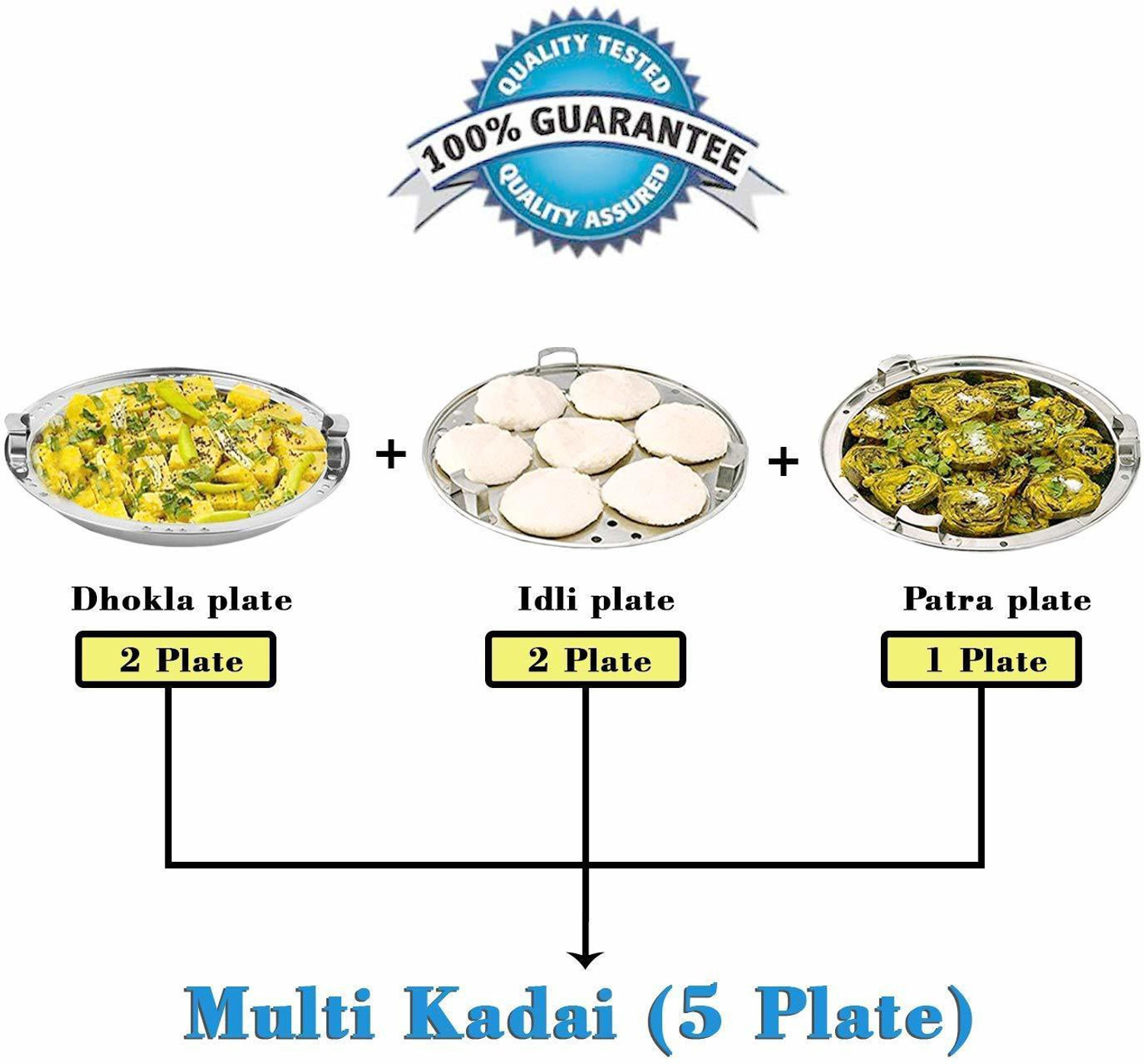 Image of Lyticx Stainless Steel Idli Cooker Multi kadhai Induction & Standard Idli Maker