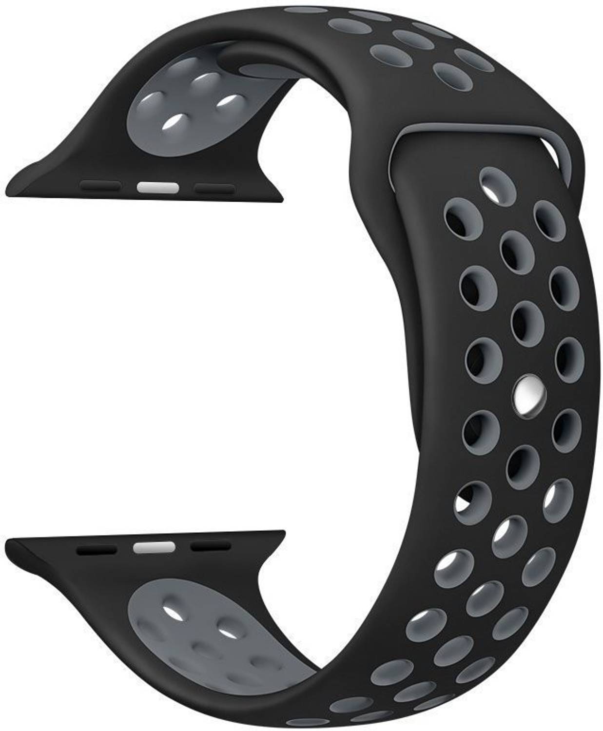 Styleys Band 42mm / 44mm Silicone Strap (Watch NOT Included) (Black Grey) Smart Watch Strap