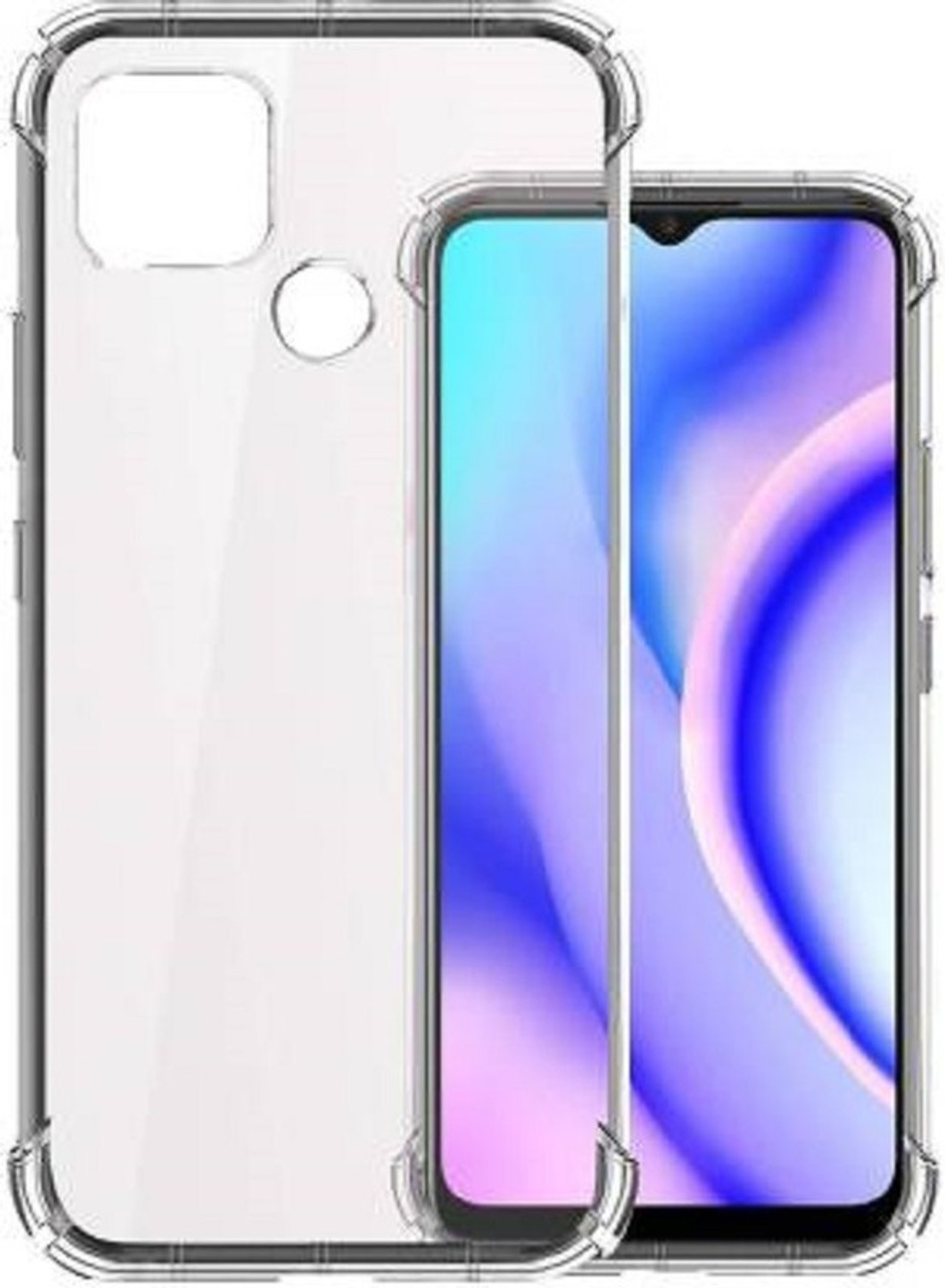 Image of techaspire Back Cover for Realme Narzo 50a plain transparent back cover case camera protection