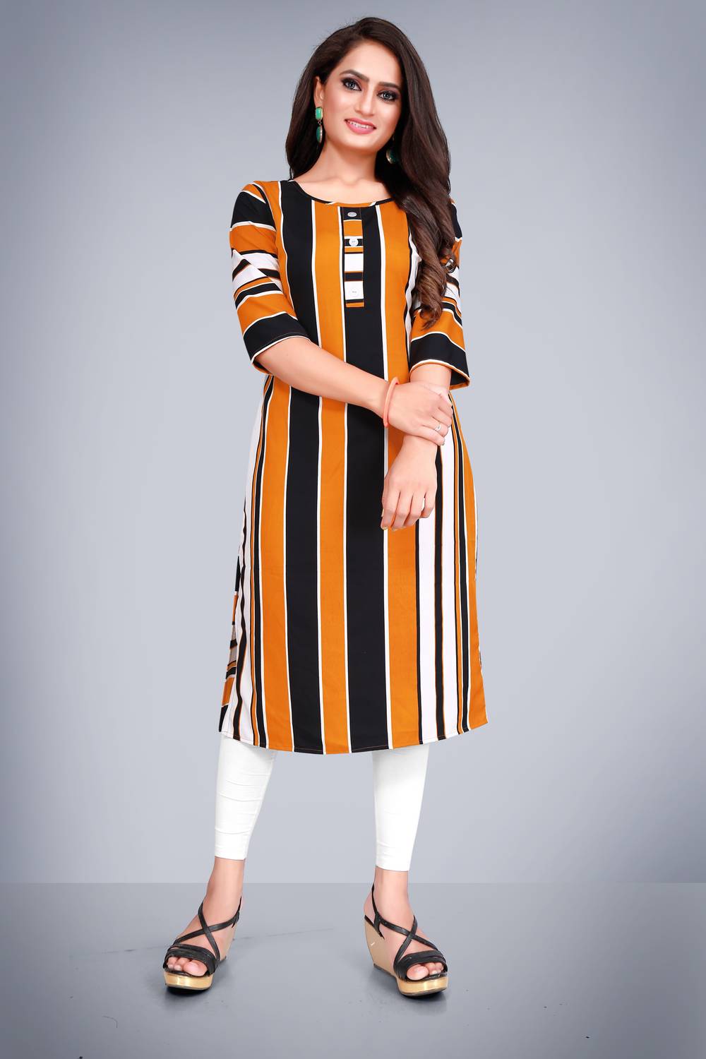 KETAKI FASHION Women Printed Crepe Straight Kurta (Multicolor)