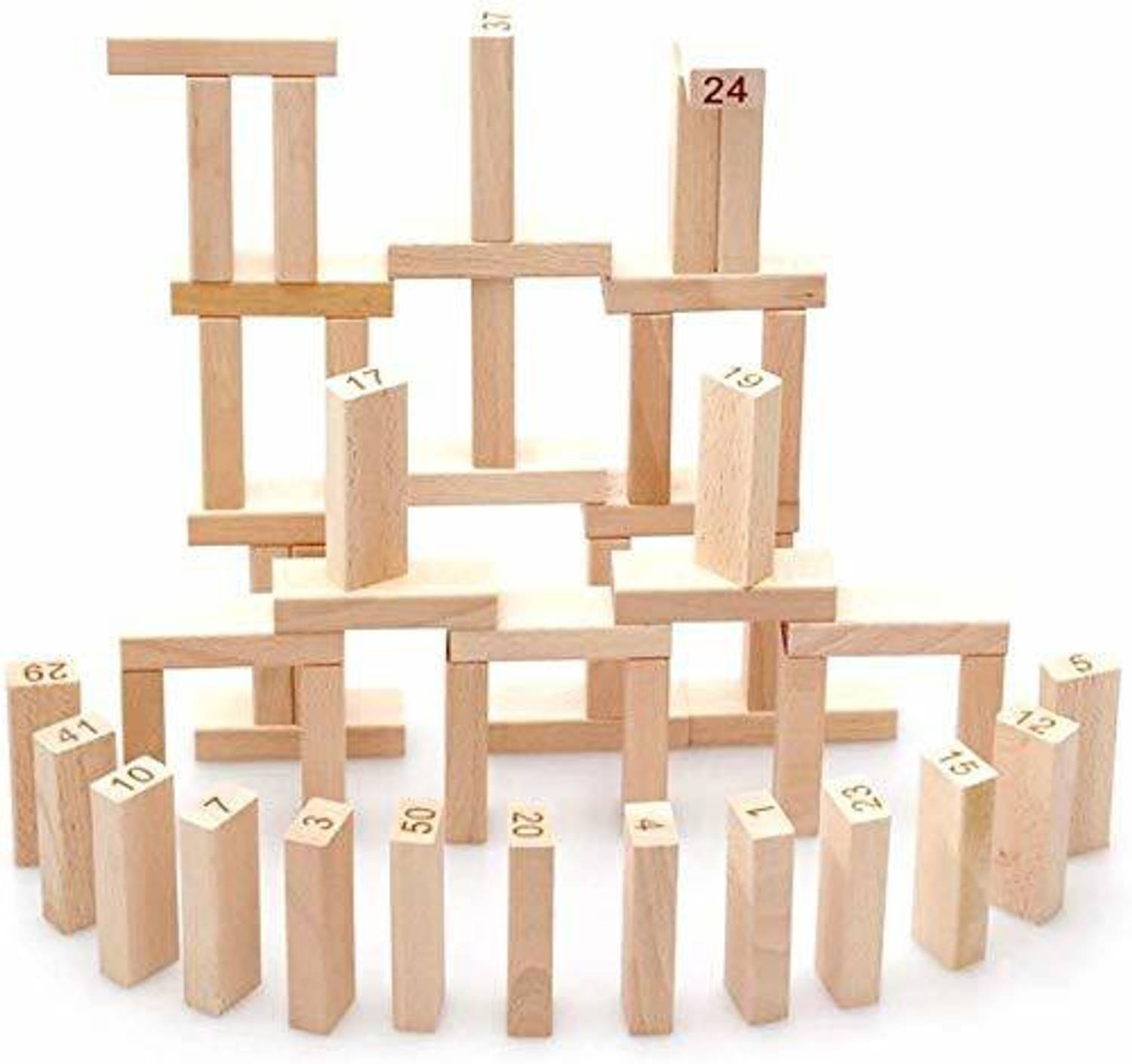 Dorytoys Classic Timber Tower Wood Block Stacking Game - Image 3