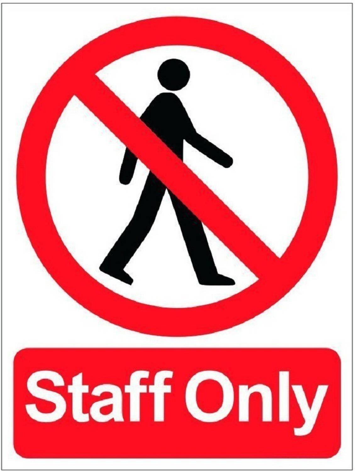 Asmi Collections 30 cm Staff Only Sign Removable Sticker