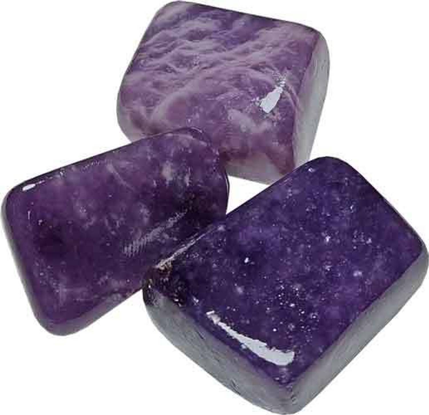 ALDOMIN Lepidolite Tumble 3 Pc Polished Rectangular Crystal Pebbles