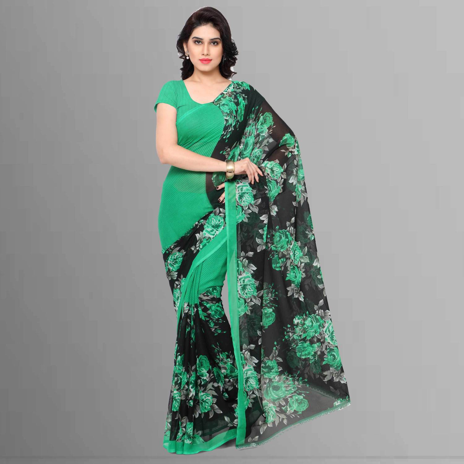 ANAND Floral Print Daily Wear Georgette Saree