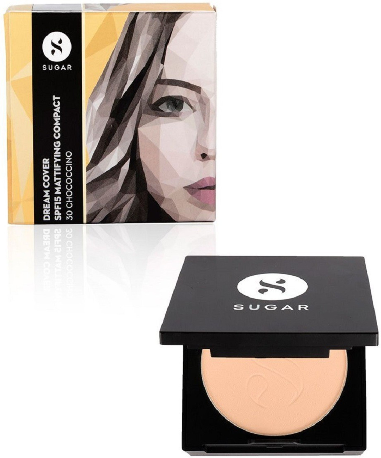 Image of SUGAR Cosmetics Dream Cover SPF15 Creamy Mattifying Compact, Enriched with Vitamin E Compact