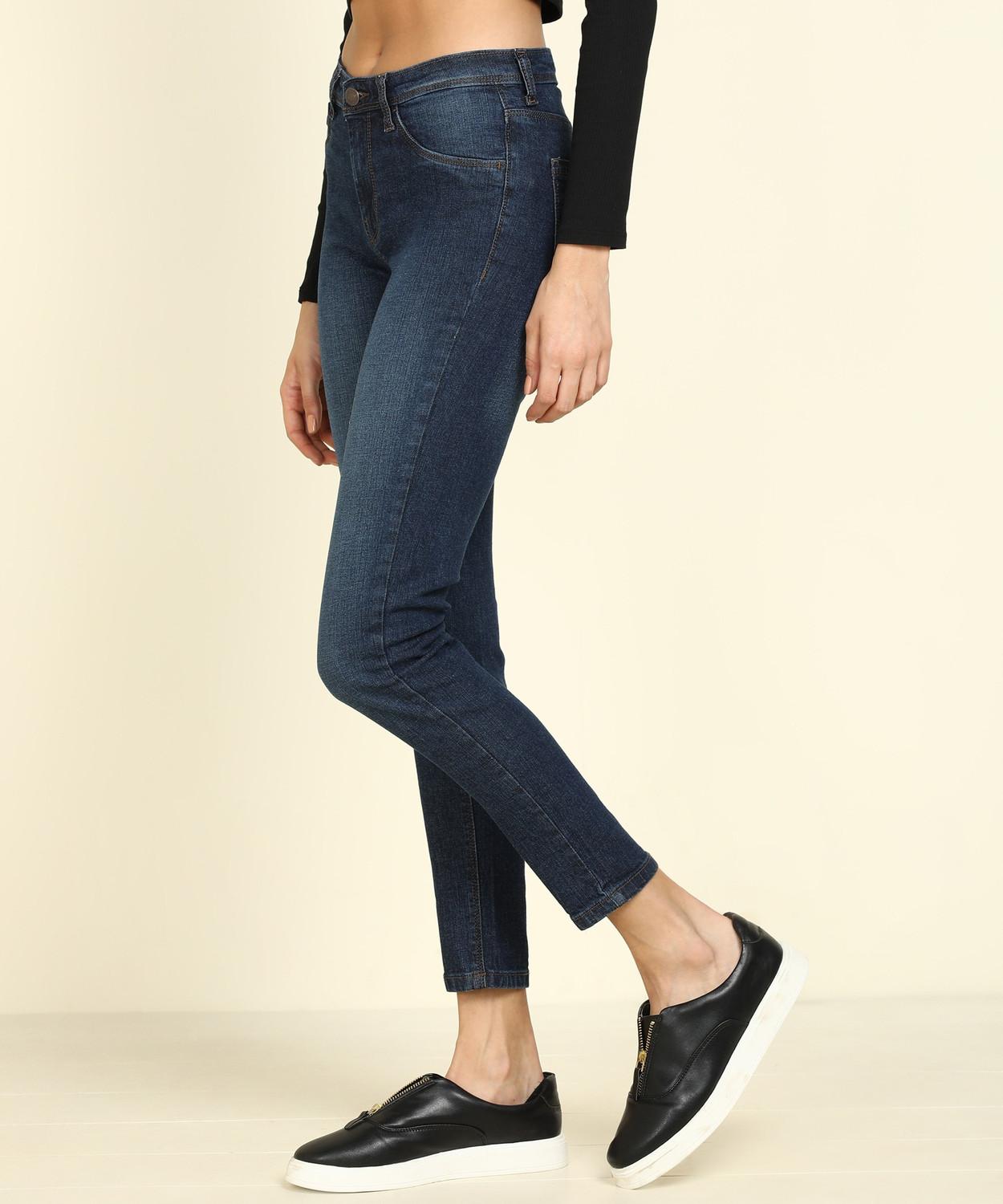 Image of FLYING MACHINE Super Skinny Women Blue Jeans