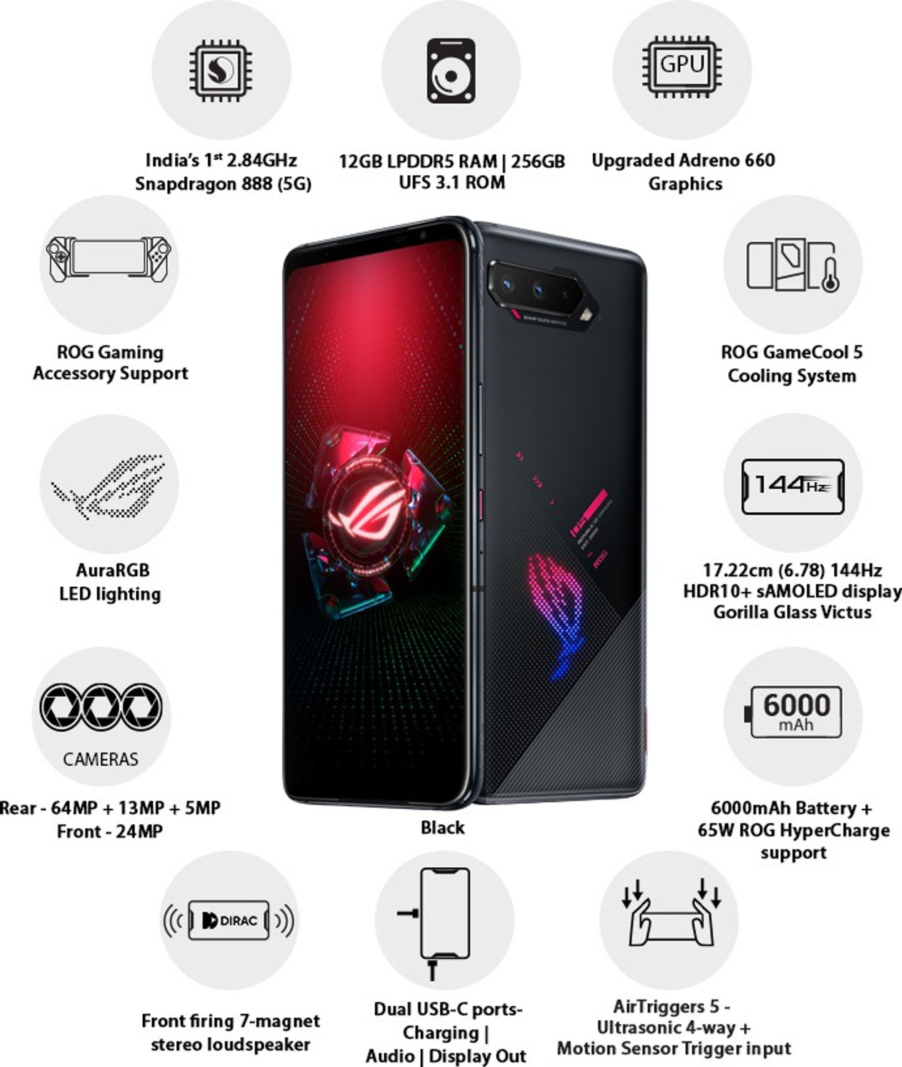 Image of ASUS ROG Phone 5 (Black, 256 GB)