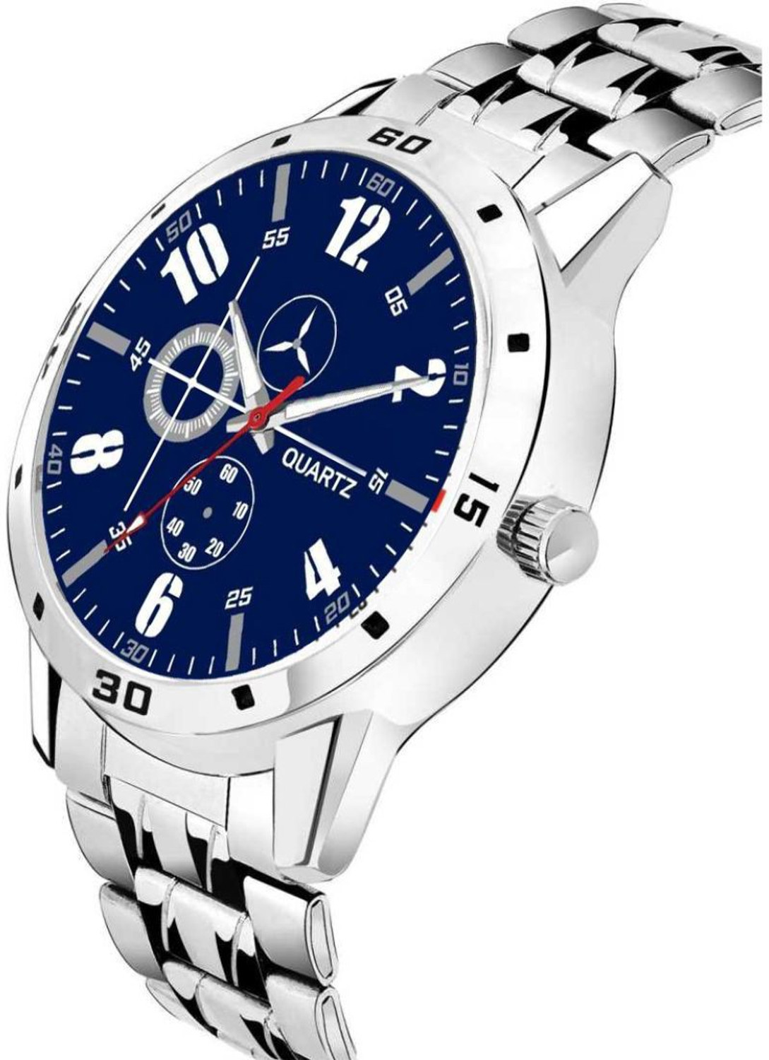 Image of Miss Perfect Analog Watch - For Men Blue Sports Design Adjustable Length Stainless Steel Chain Analog Watch