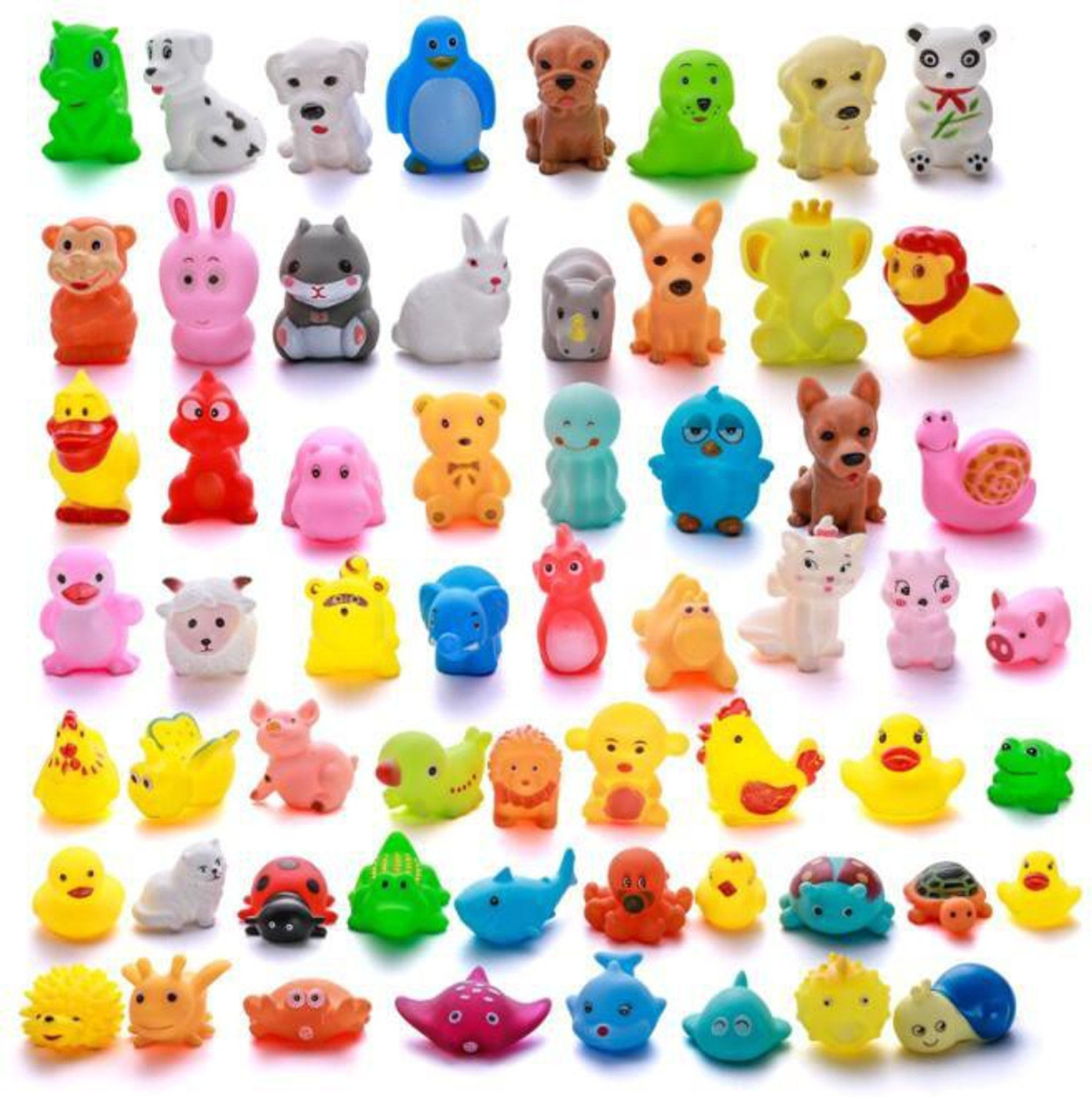 Image of Gomzy 12 pcs animal soft and cute bath chu chu toy for little kids Bath Toy