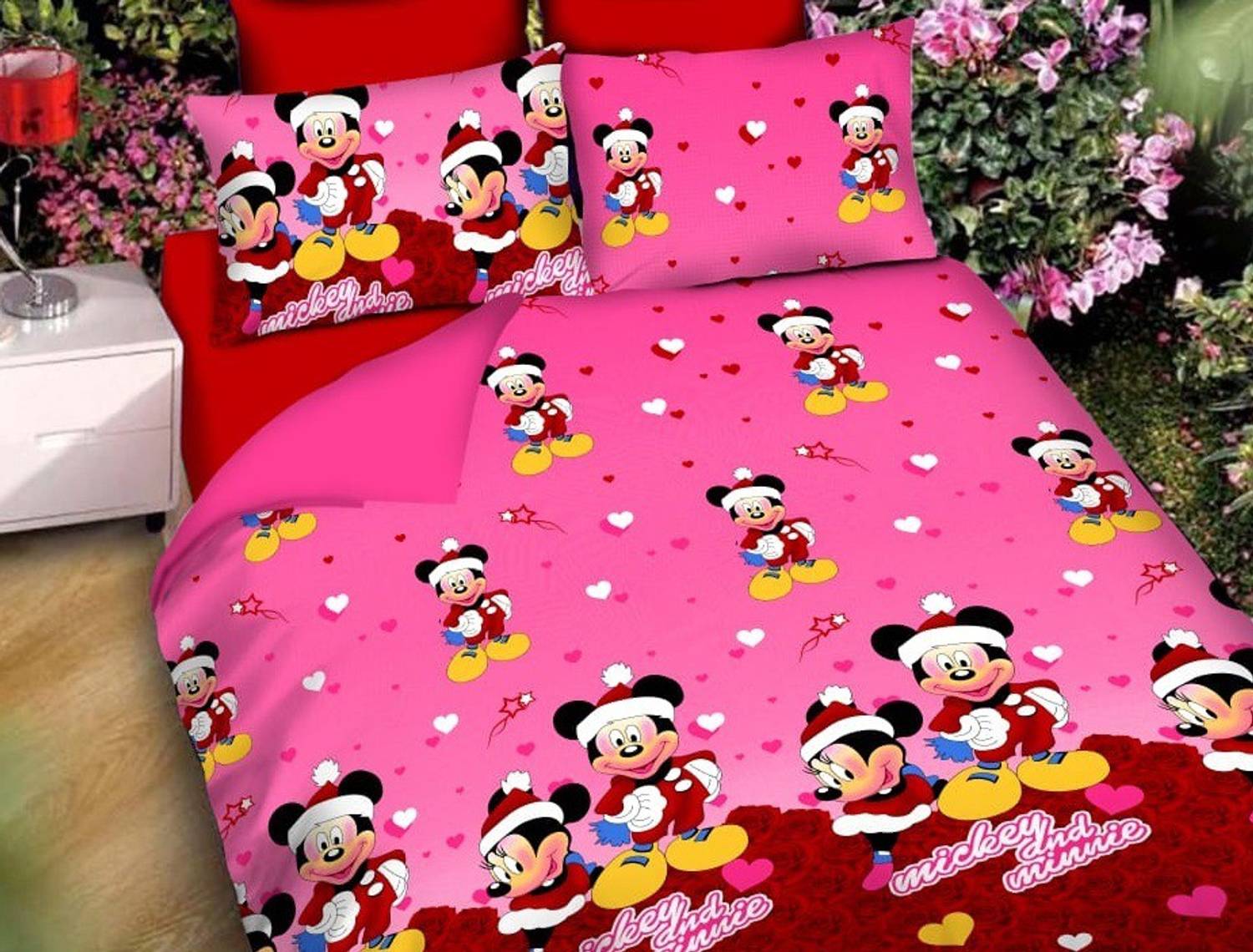 LOFTCOR Polyester Double Flat 144 TC Printed 1 Bedsheet with 2 Pillow Covers