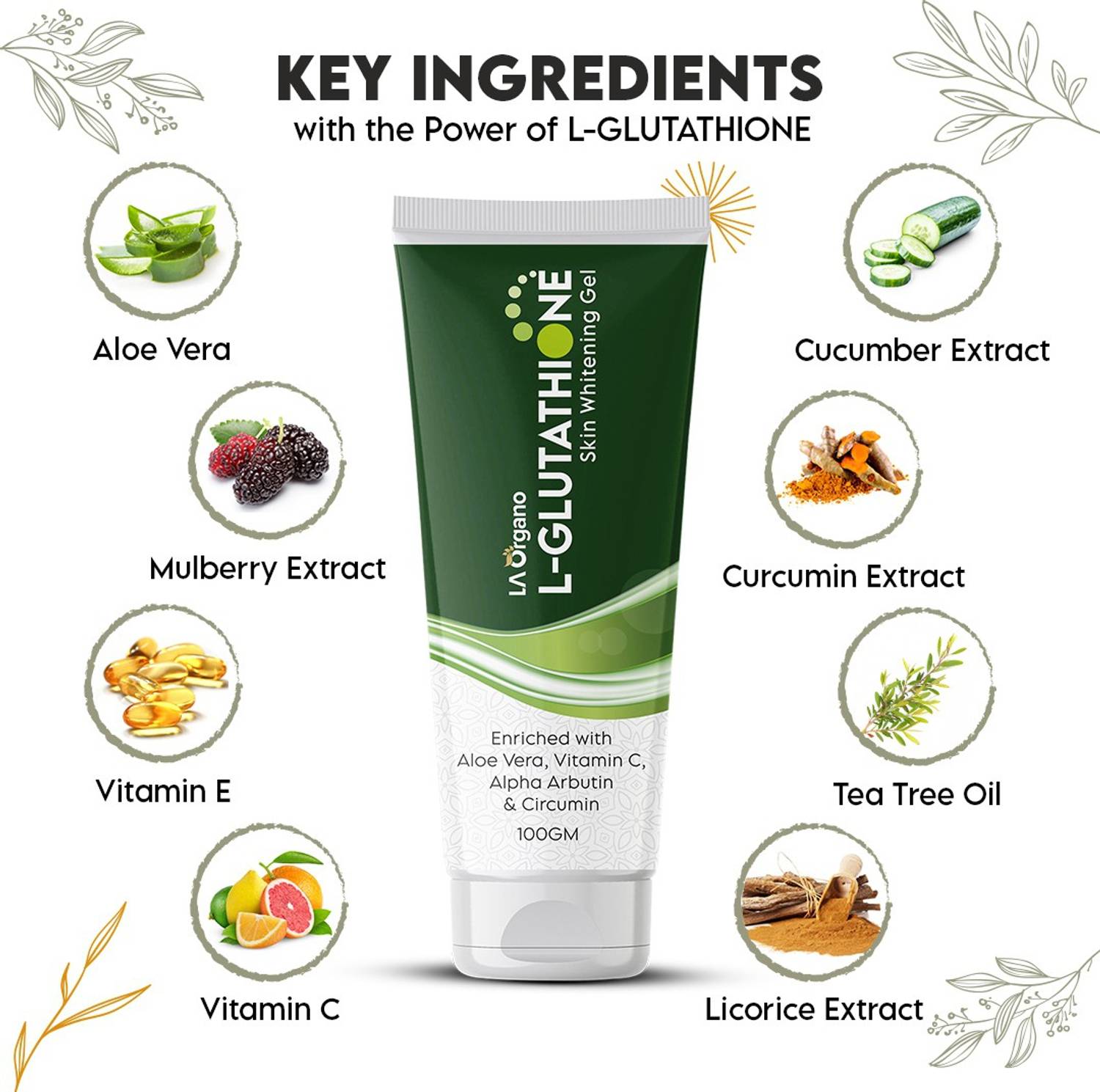 LA Organo L-Glutathione Skin Gel - Image 2