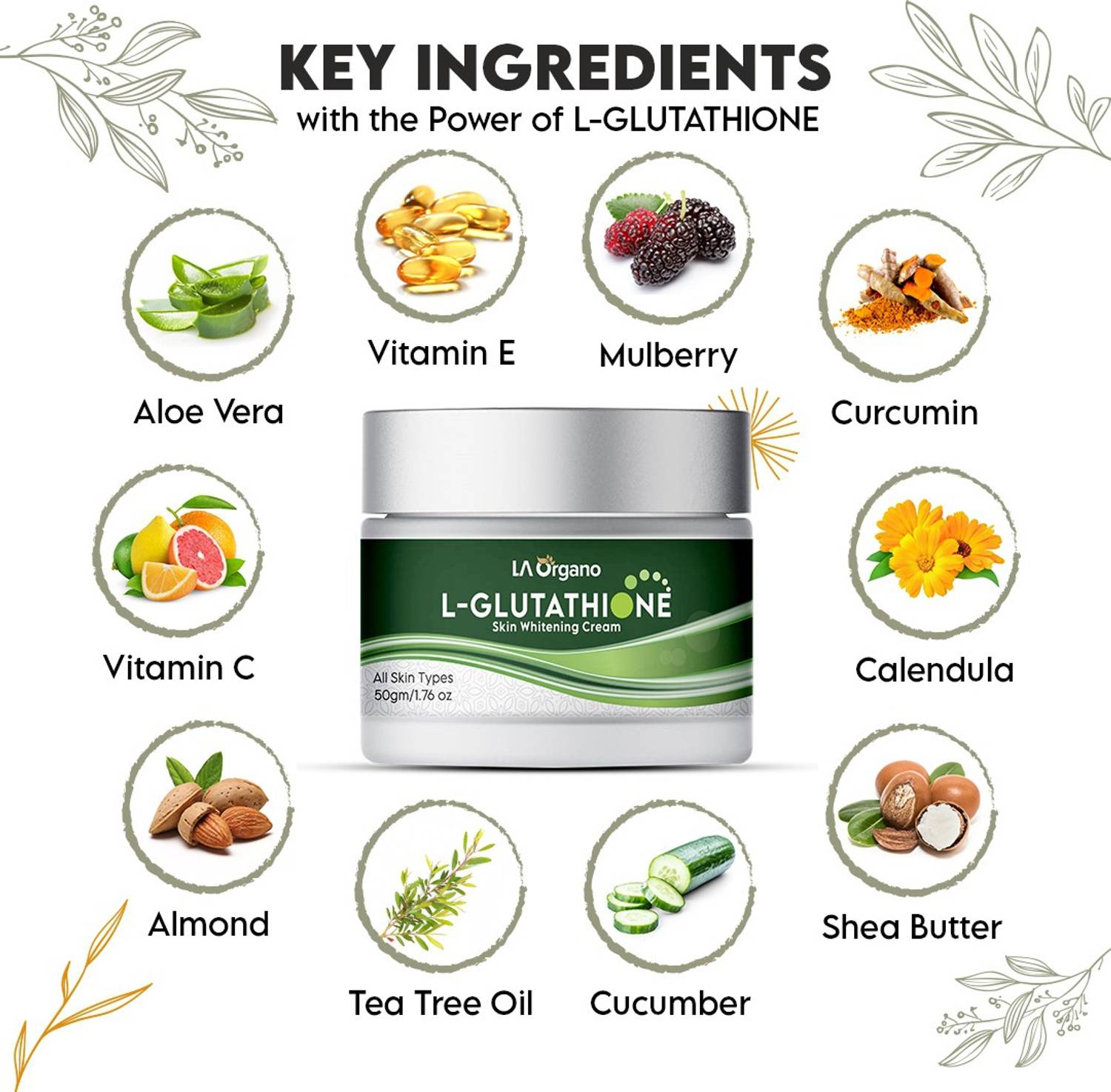 la organo glutathione skin whitening cream LA Organo L- Glutathione Face Cream for Skin Whitening, Brightening & Anti Ageing, Enrich with Vitamin C Price in India
