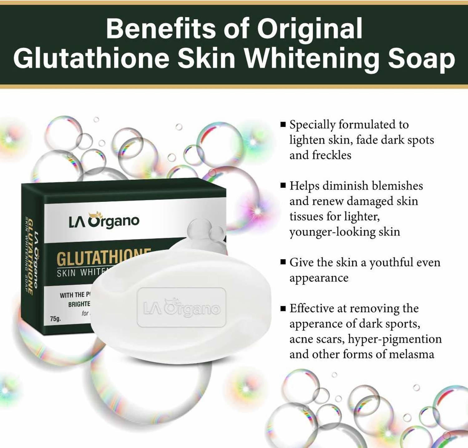 glutathione gel benefits LA Organo L- Glutathione Gel & Soap Combo for Skin Whitening, Brightening &  Anti Ageing, Enrich with Vitamin C