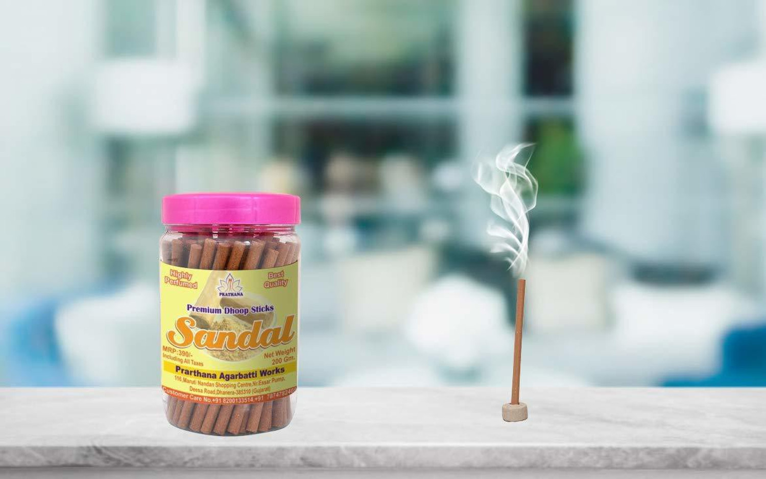 Image of prarthana Sandal | Chandan Premium Dhoop Sticks Charcoal Free /Pollution Free, Box Pack Sandal