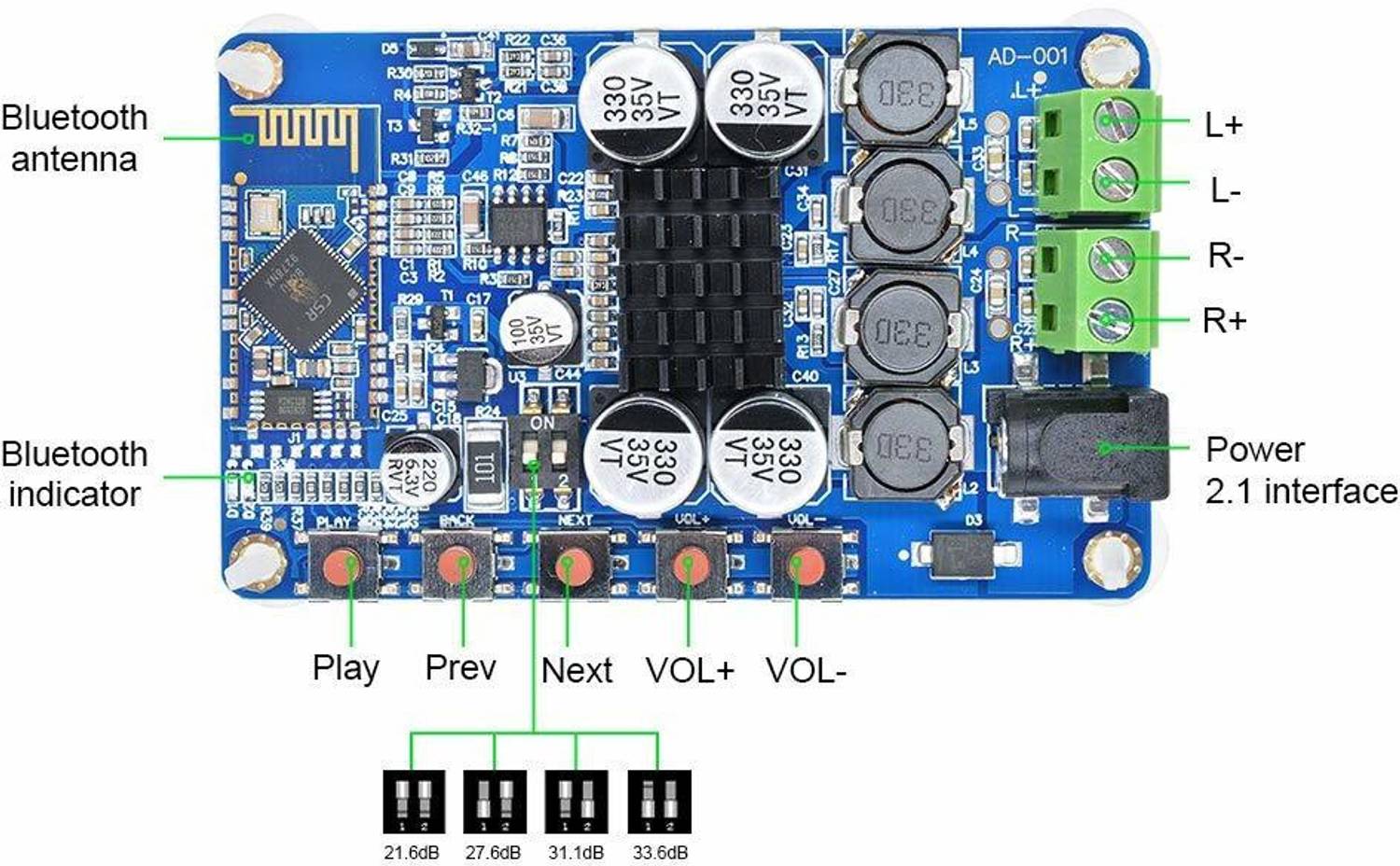 TDA7492P 50W 50W vezeték nélküli Bluetooth 4.0 hangvevő digitális TDA7492P 50W 50W vezeték nélküli Bluetooth 4.0 hangvevő digitális