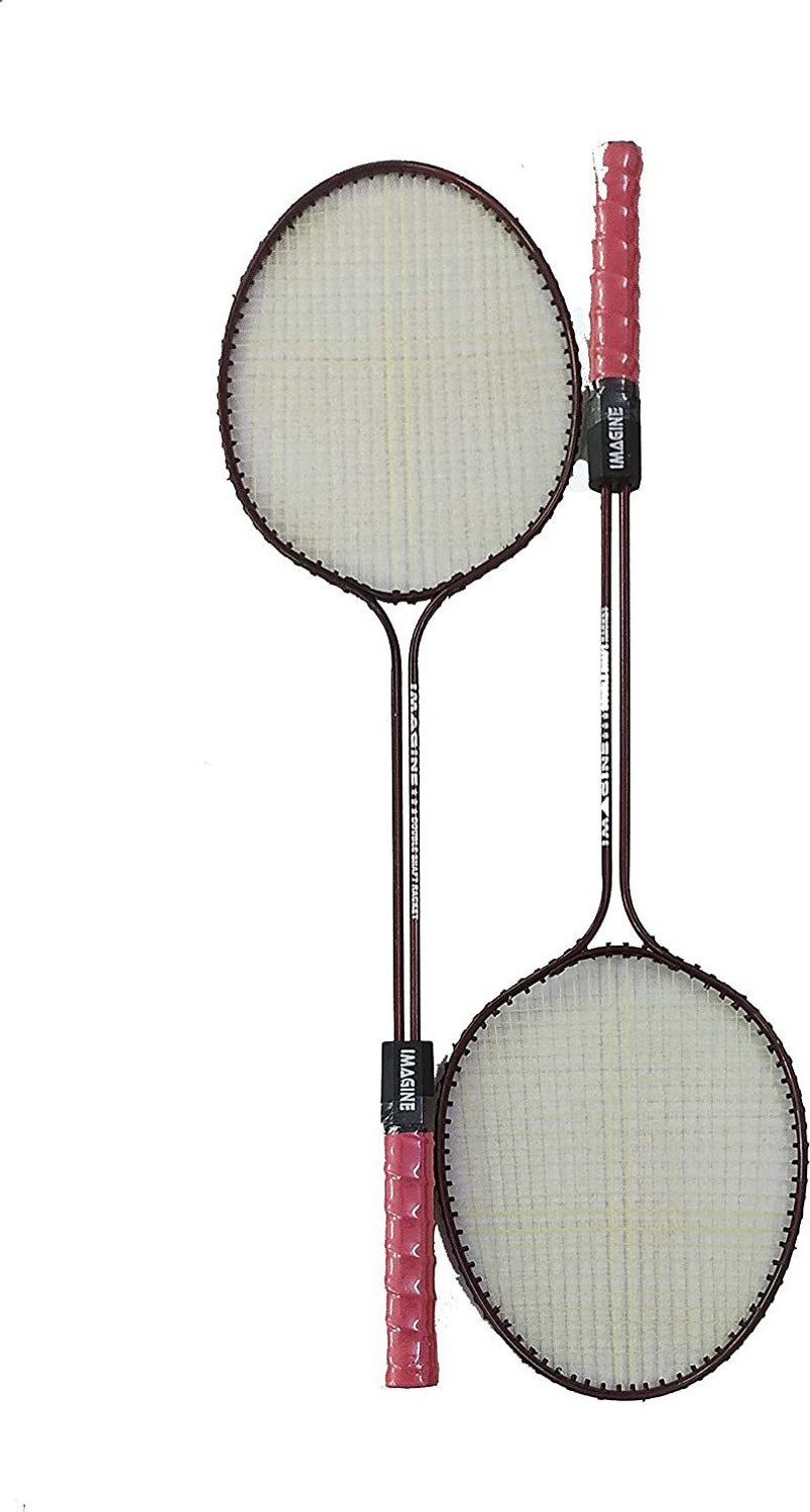 Image of PrintBharat 1 Pair Bada Racket Double Rod shuttle box Badminton Kit